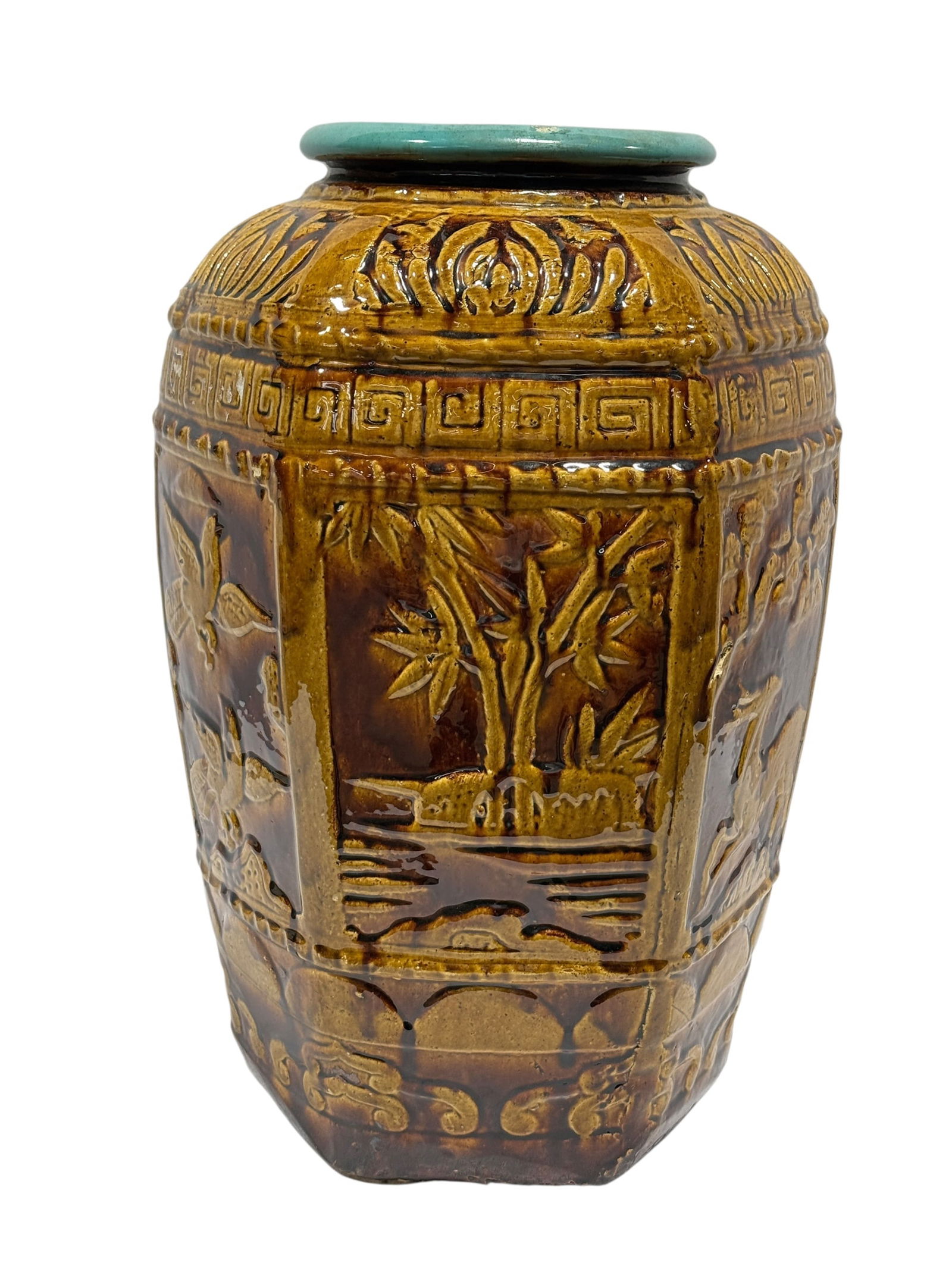 Large Chinese Slip-Glazed Ceramic Vase / Umbrella Stand (1 of 8)