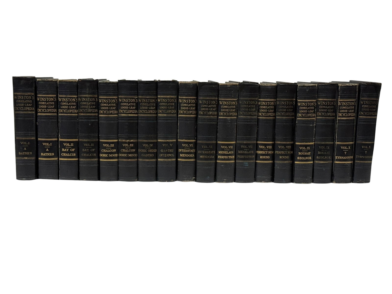 Winston’s Cumulative Loose-Leaf Encyclopedia (1927) Multi-Volume Set: This vintage early 20th century reference set is Winston’s Cumulative Loose-Leaf Encyclopedia, published by The John C. Winston Co., with copyright dated 1927, featuring multiple alphabetically