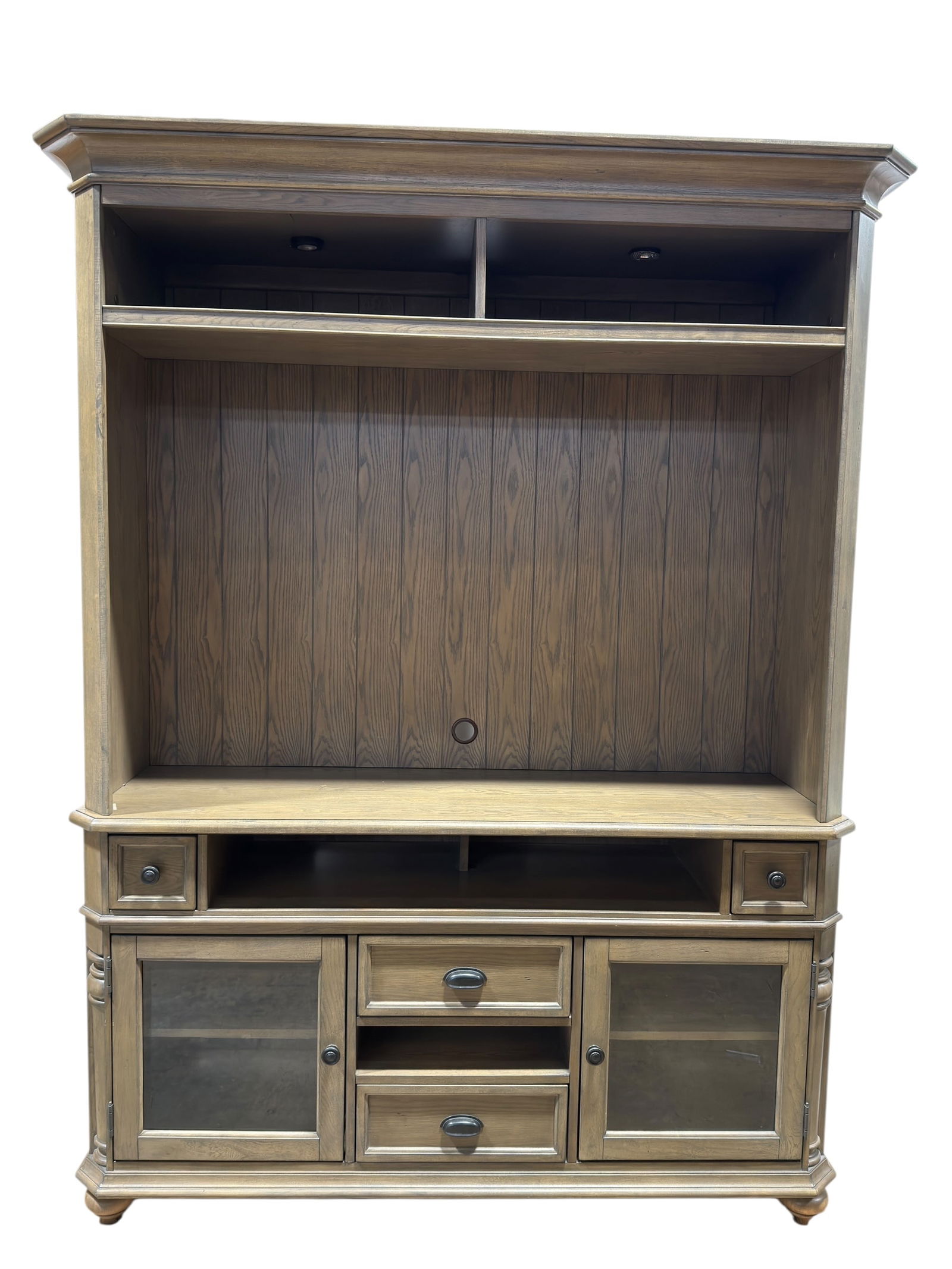 Contemporary Rustic Wood Entertainment Center (1 of 8)