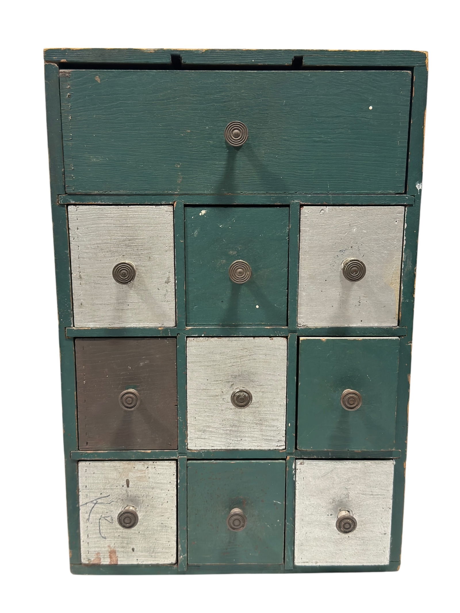 Primitive Painted Wood Apothecary Chest (1 of 8)