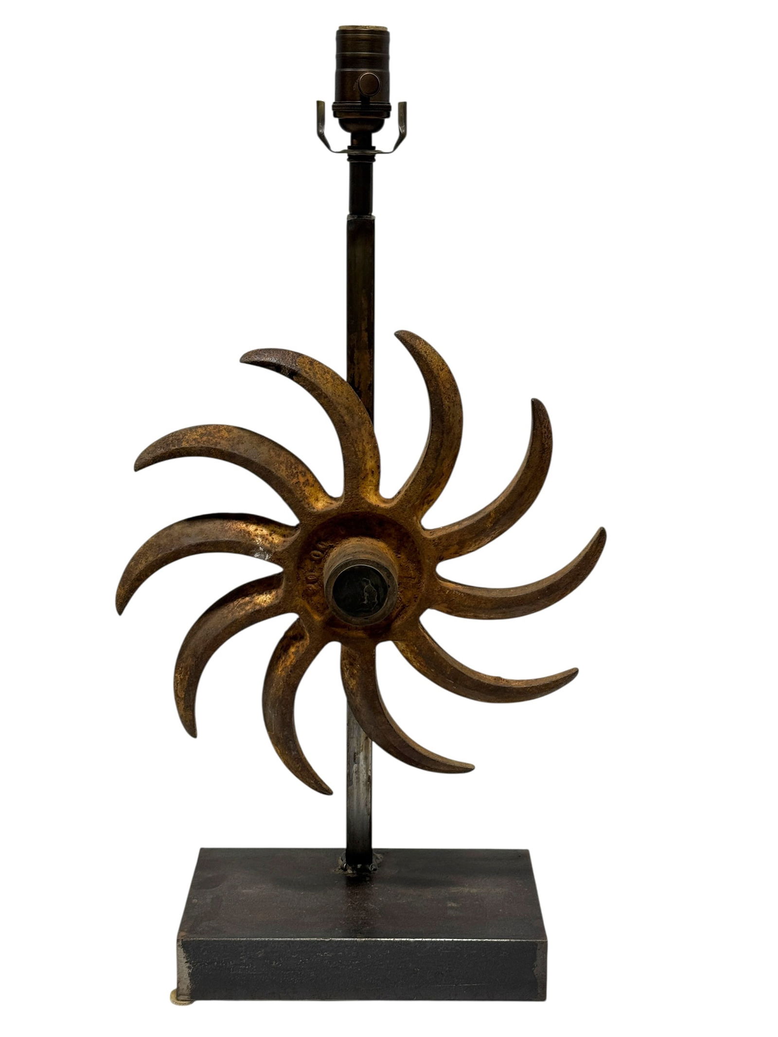 Industrial Iron Sunburst Table Lamp (1 of 5)