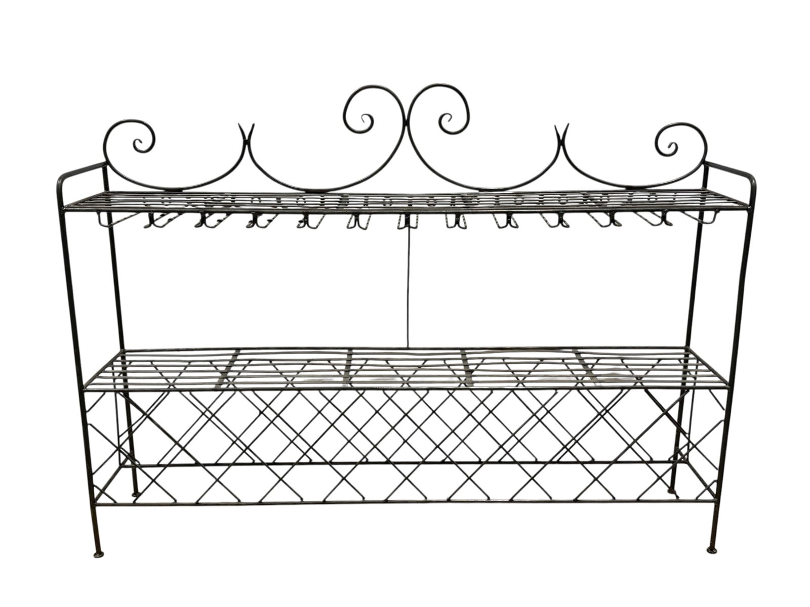 Wrought Iron Wine Rack Console. (1 of 7)