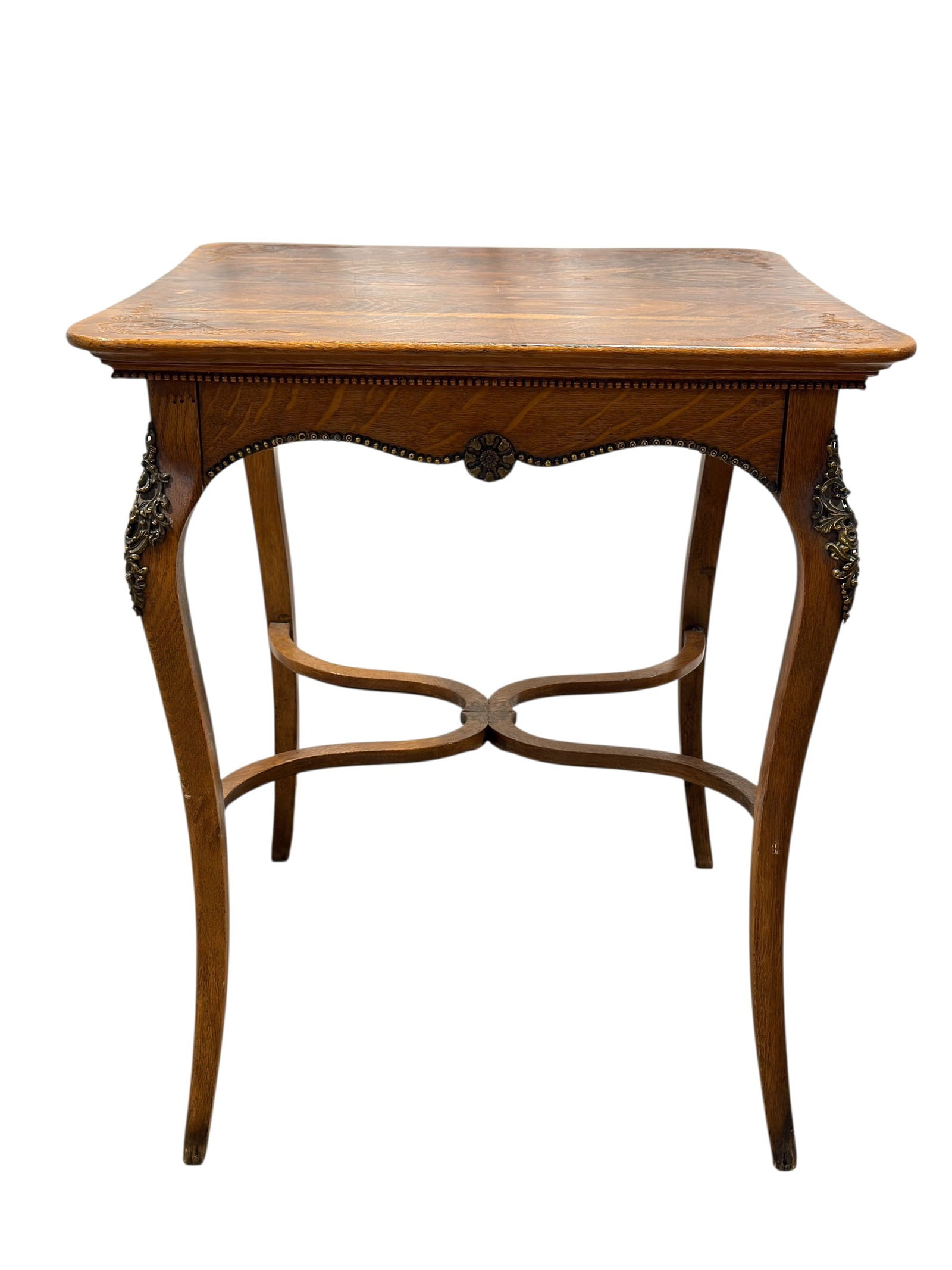 Antique Ormolu-Mounted Side Table w/ Carved Top (1 of 10)