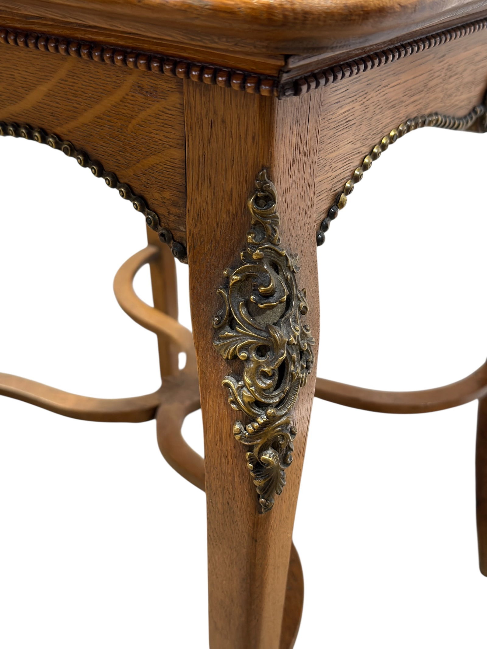 Antique Ormolu-Mounted Side Table w/ Carved Top - 5