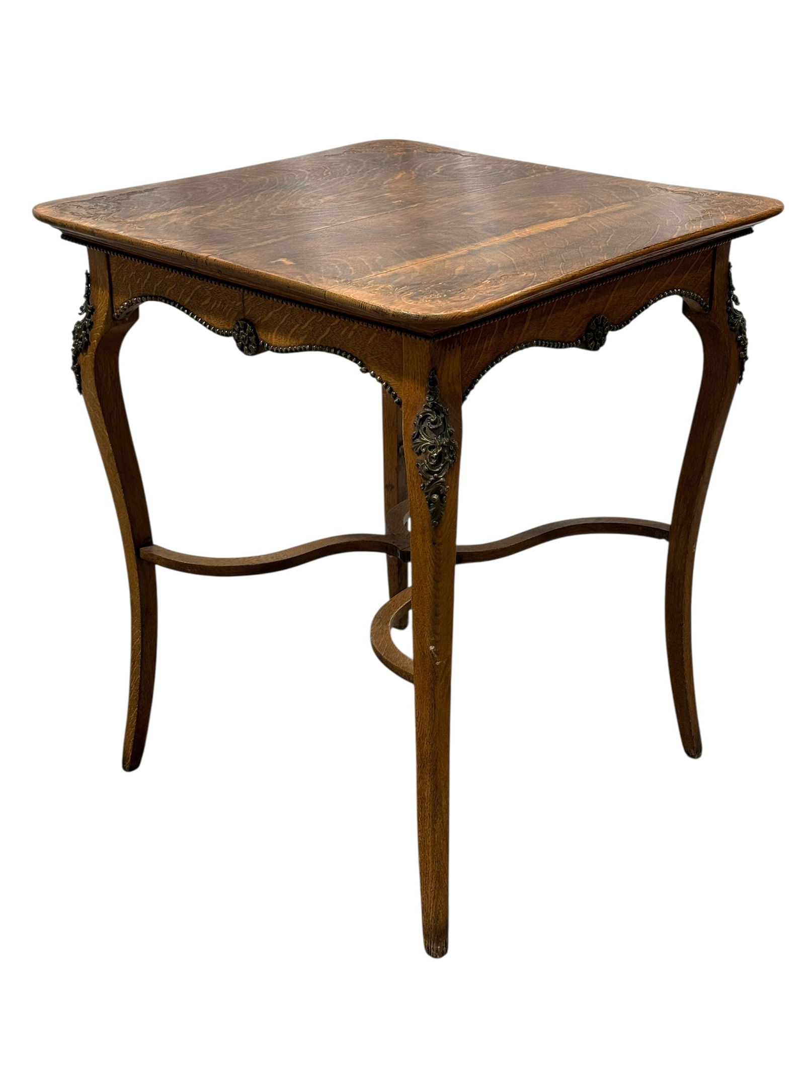 Antique Ormolu-Mounted Side Table w/ Carved Top - 8