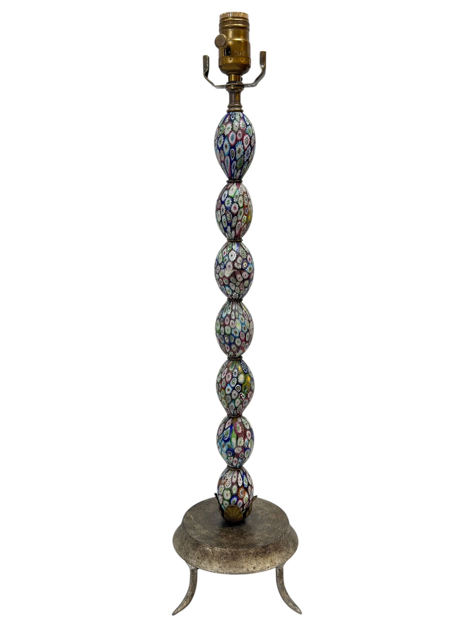 1950s Italian Murano Millefiori Glass Table Lamp, Attr. to Fratelli Toso (1 of 6)
