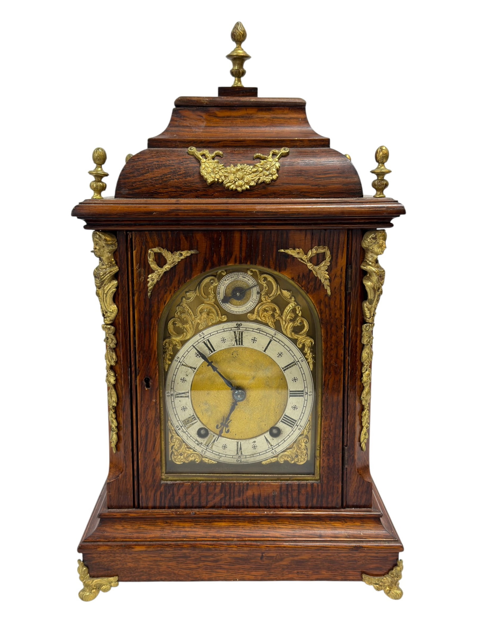 19th Century English Bronze-Mounted Oak Bracket Clock (1 of 11)