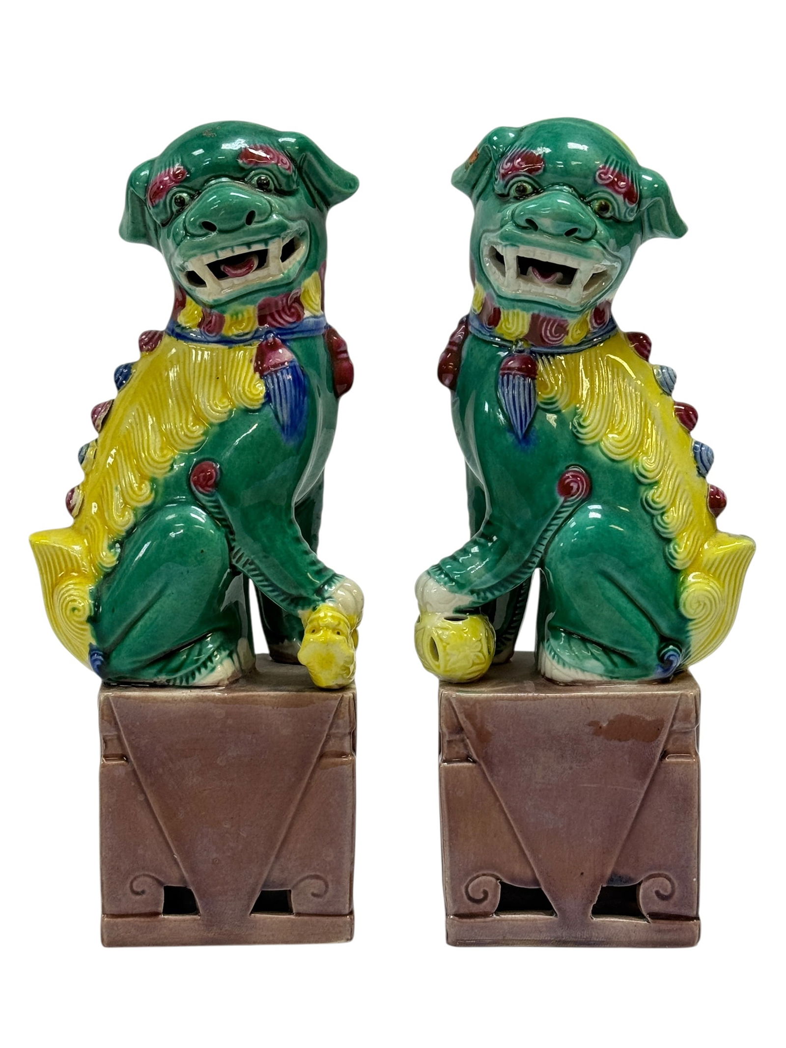 Pair of Chinese Porcelain Foo Dog Figures (1 of 13)