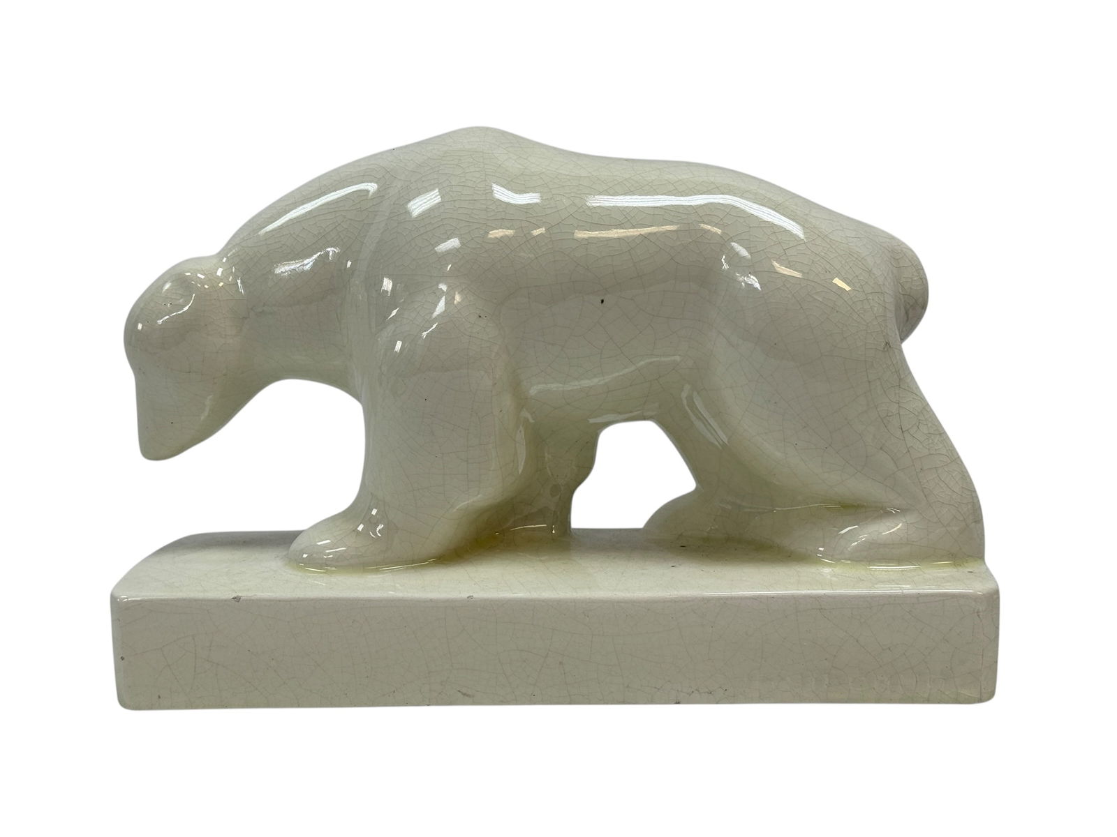 Signed Early-Mid 20th C. French Art Deco Style Porcelain Polar Bear Figure (1 of 10)