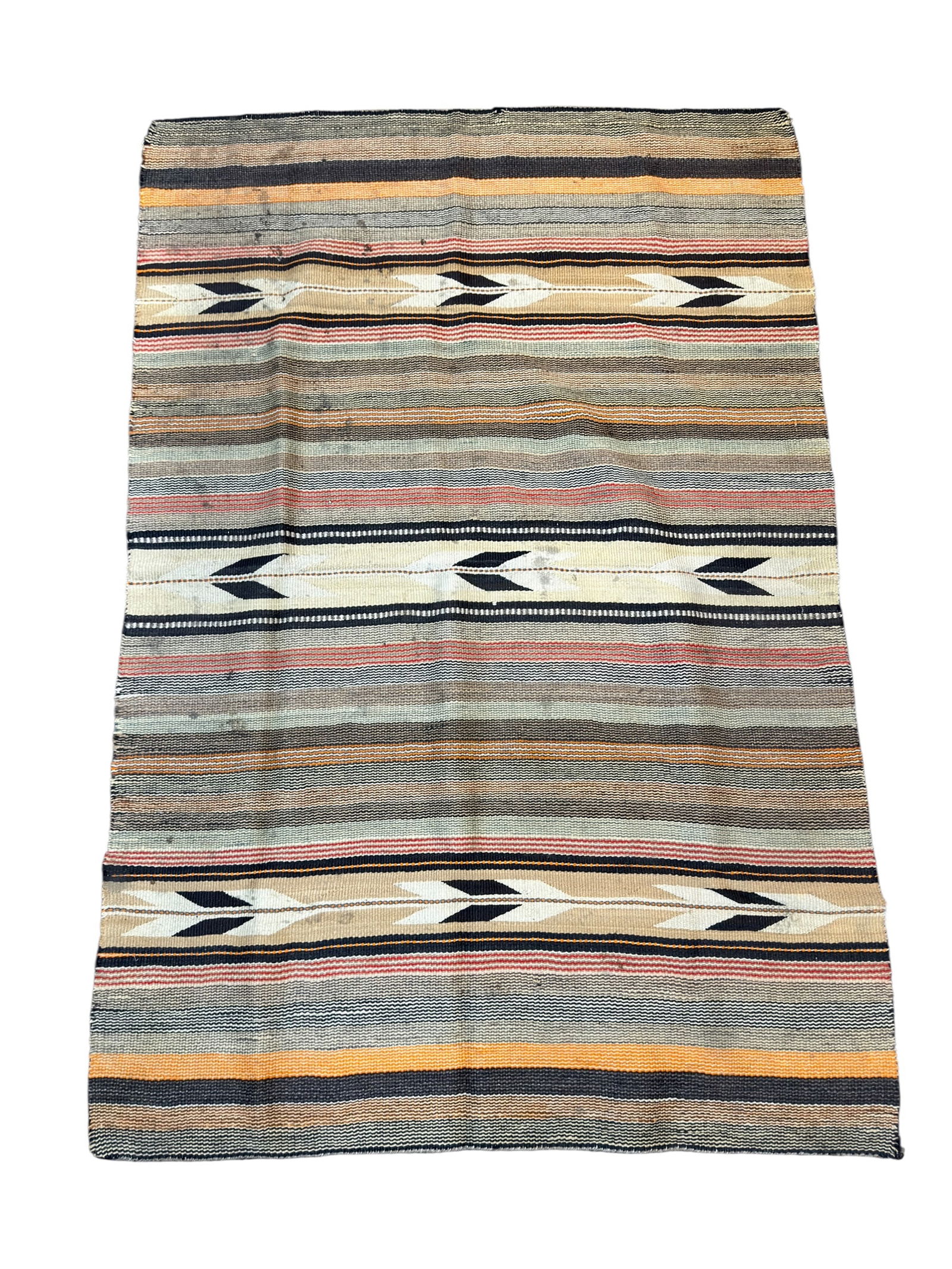 20th C. Handwoven Native American–Style Indian Blanket w/ Geometric Motifs (1 of 6)