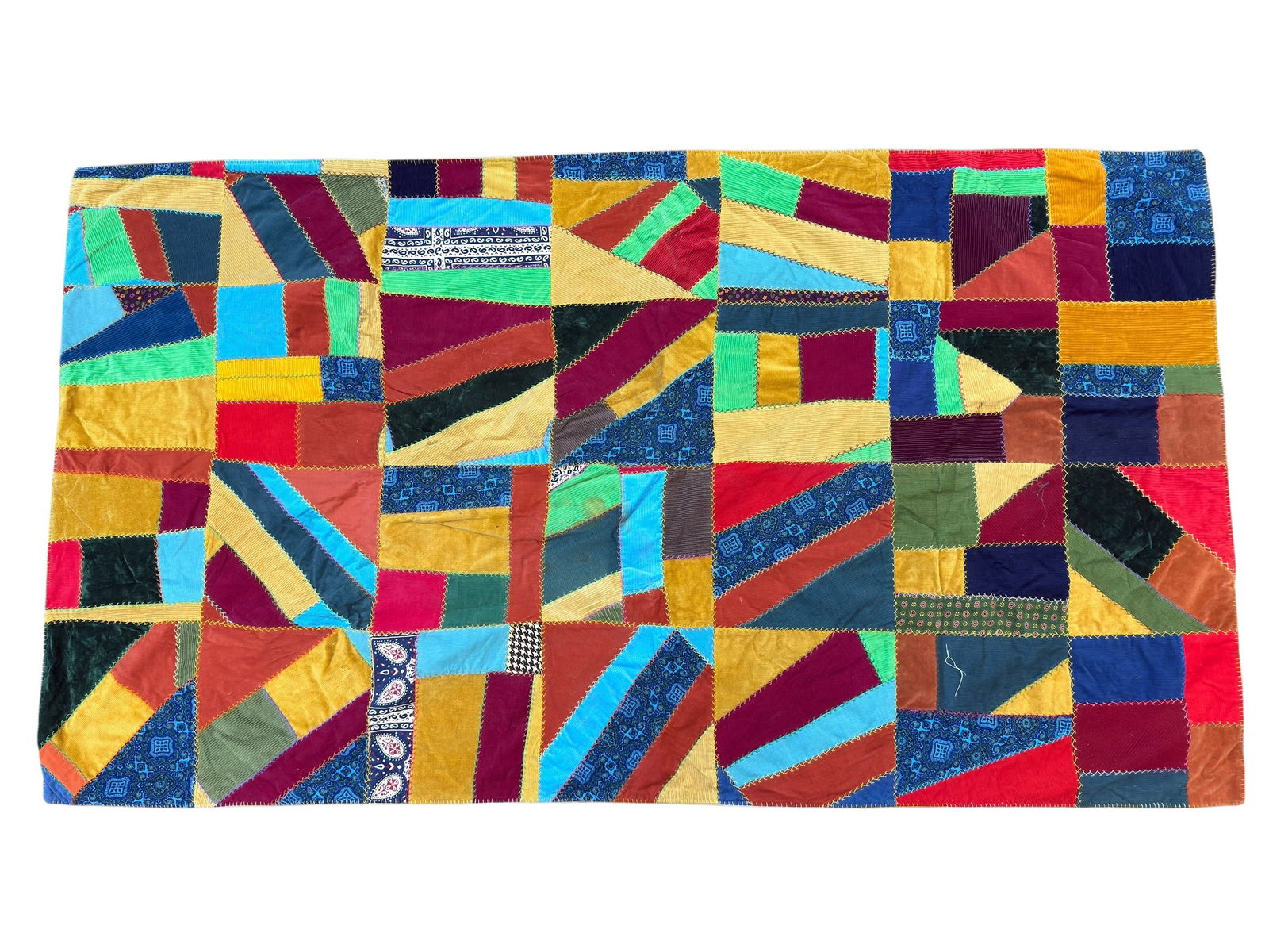 20th C. Handmade Crazy Patch Velvet Quilt (1 of 9)