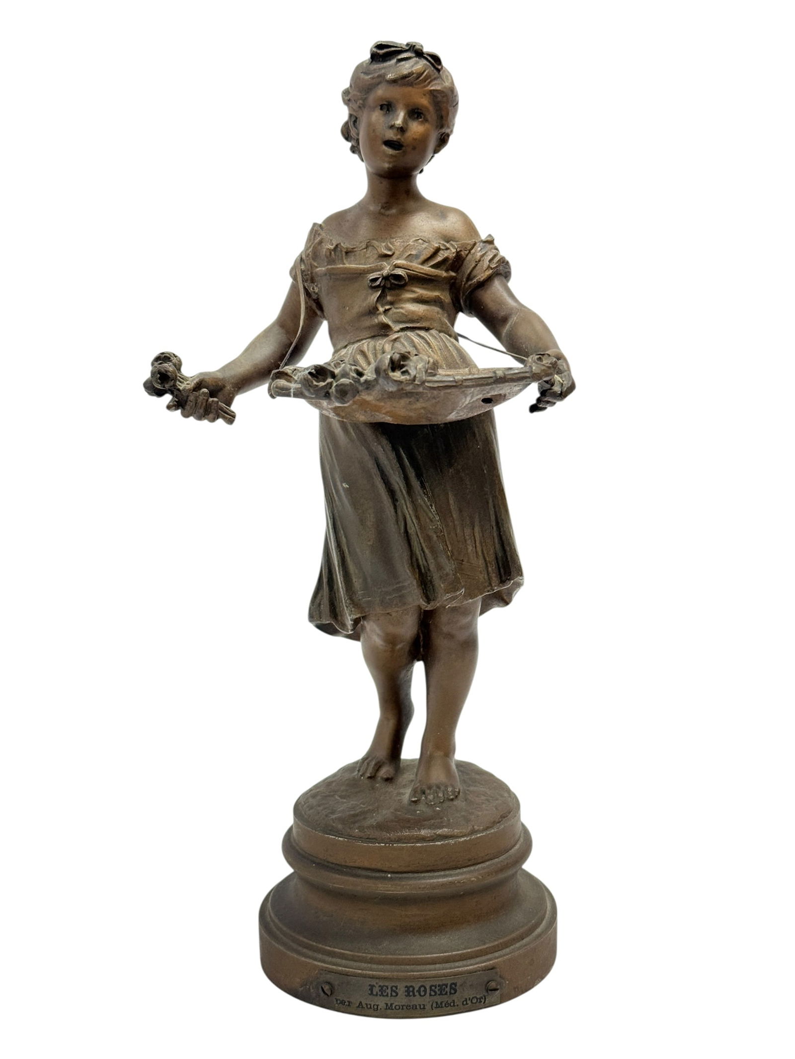 “Les Roses?? After Auguste Moreau Spelter Figural Sculpture (1 of 11)