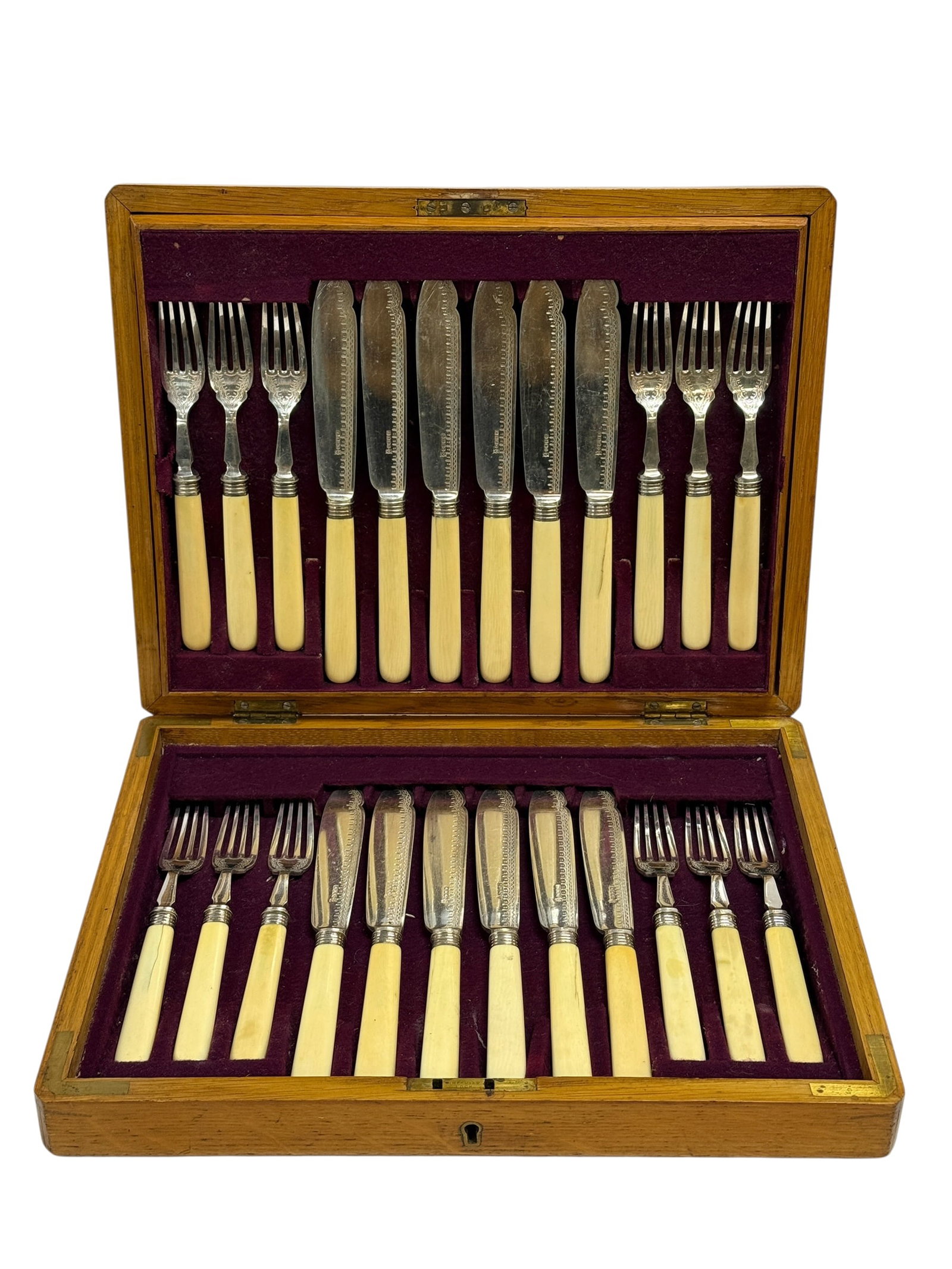(24pcs) English Silver-Plated & Bone Handle Flatware Service (1 of 7)