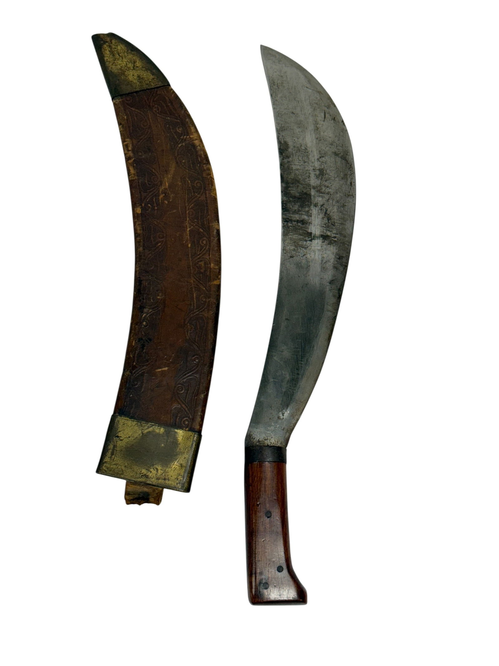 Mid-20th Century Bolo Machete w/ Tooled Leather Sheath (1 of 13)