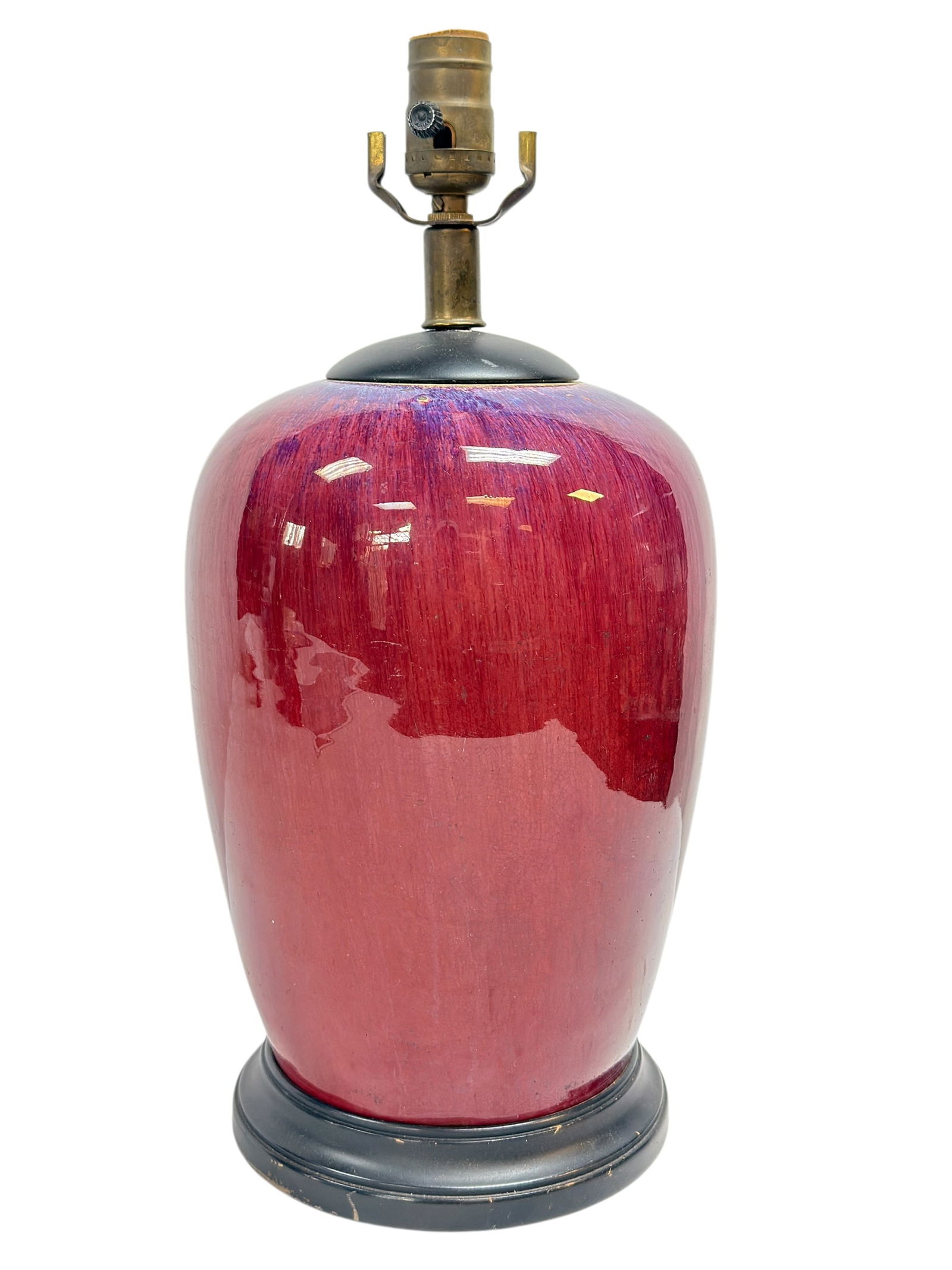Early 19th Century Chinese Flambé Glazed Ginger Jar Lamp (1 of 7)