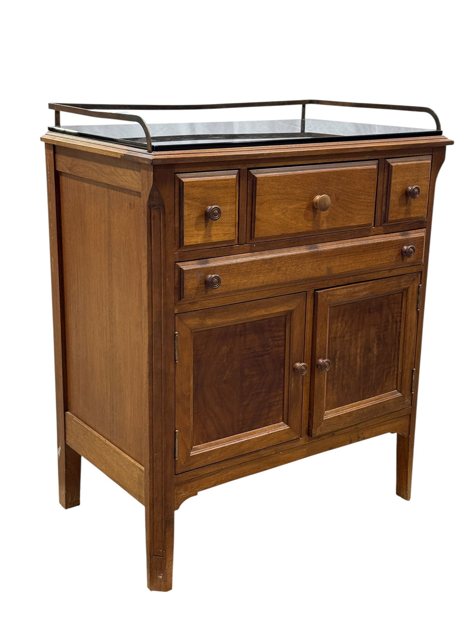 Arts & Crafts Walnut Bar Cabinet w/ Gallery Top (1 of 11)