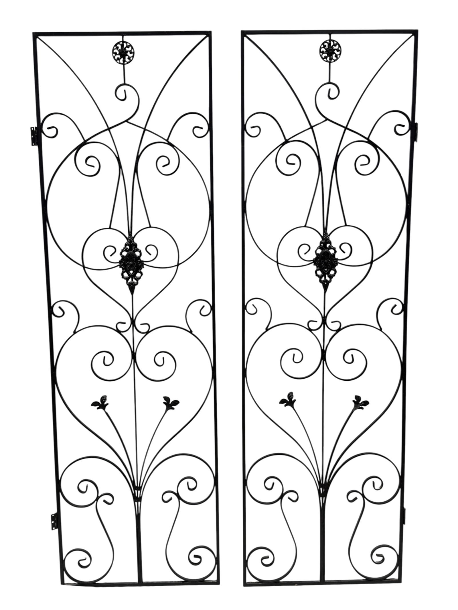 Pair of Decorative Wrought Iron Scrollwork Gates (1 of 6)