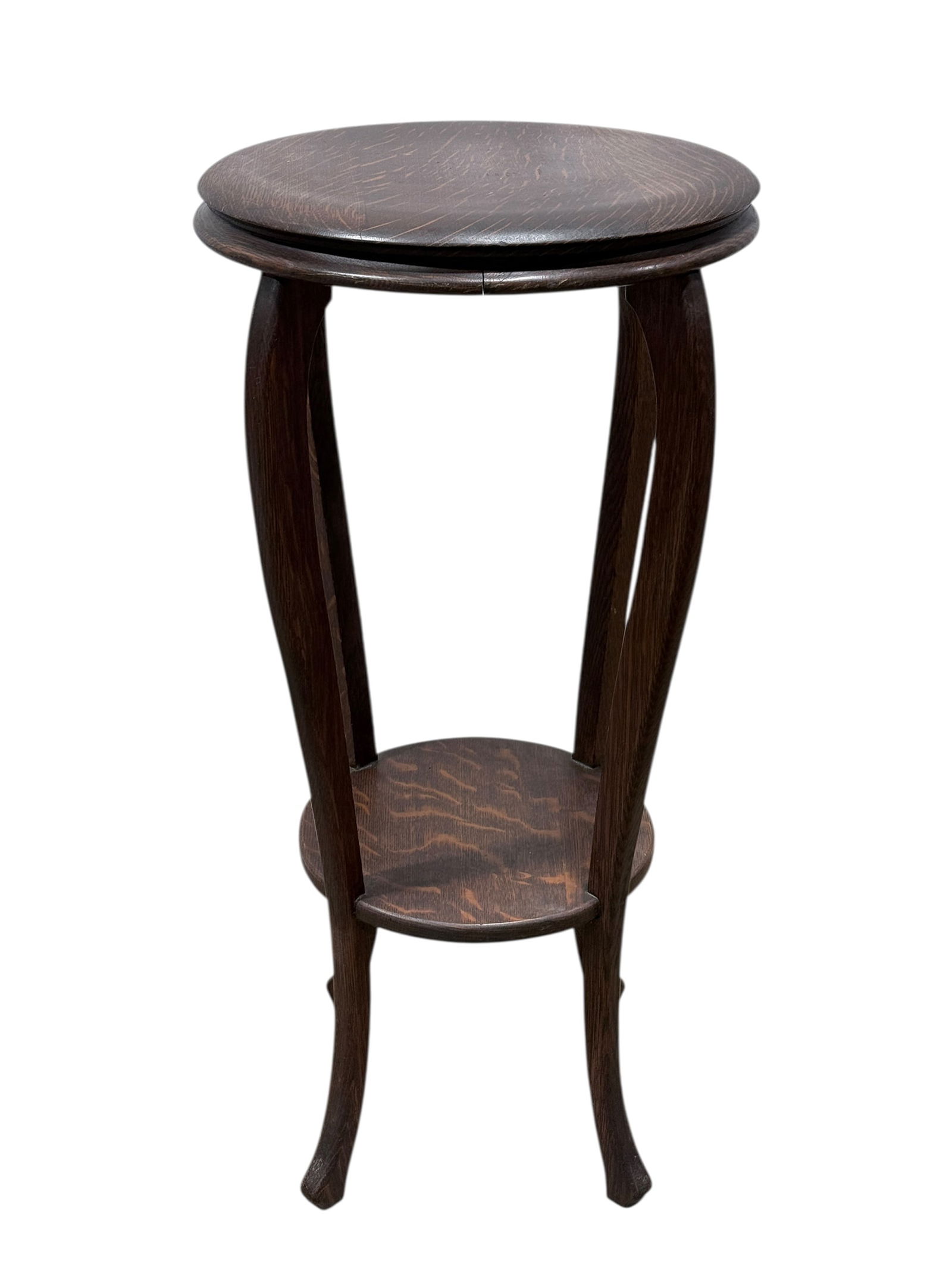 Antique Tiger Oak 2 Tier Side Table (1 of 5)