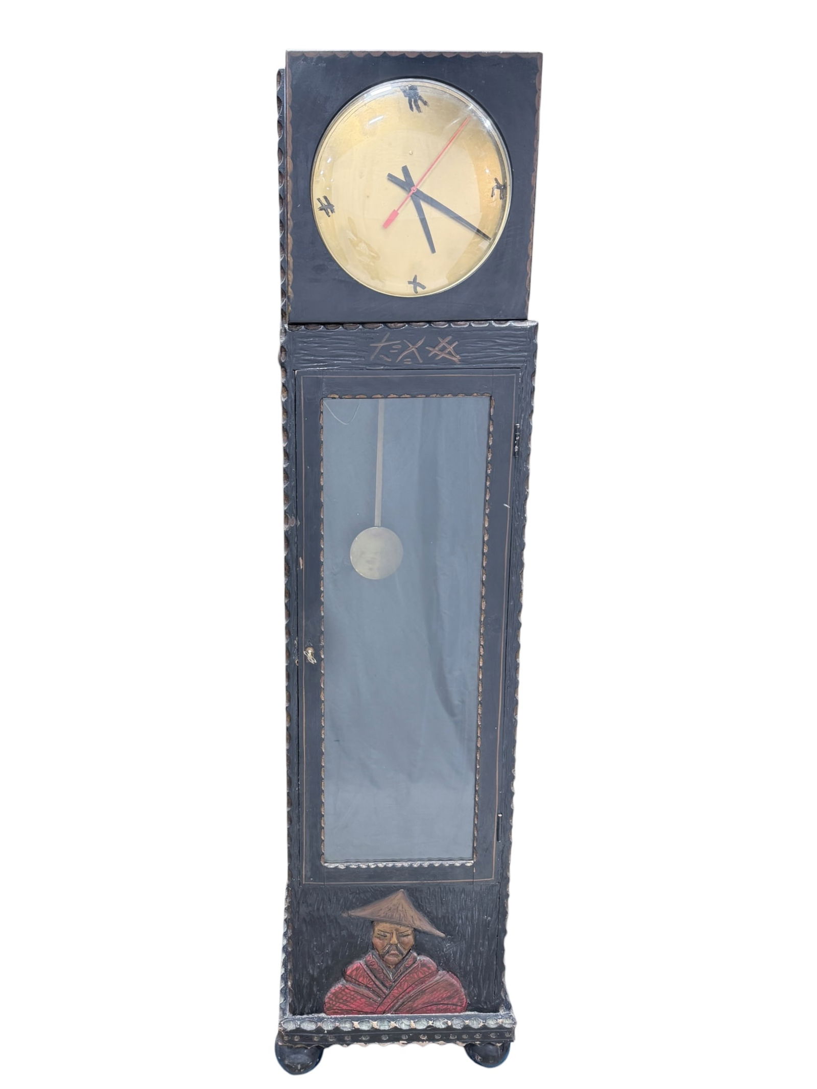 Black Asian Design Grandfather Clock (1 of 9)