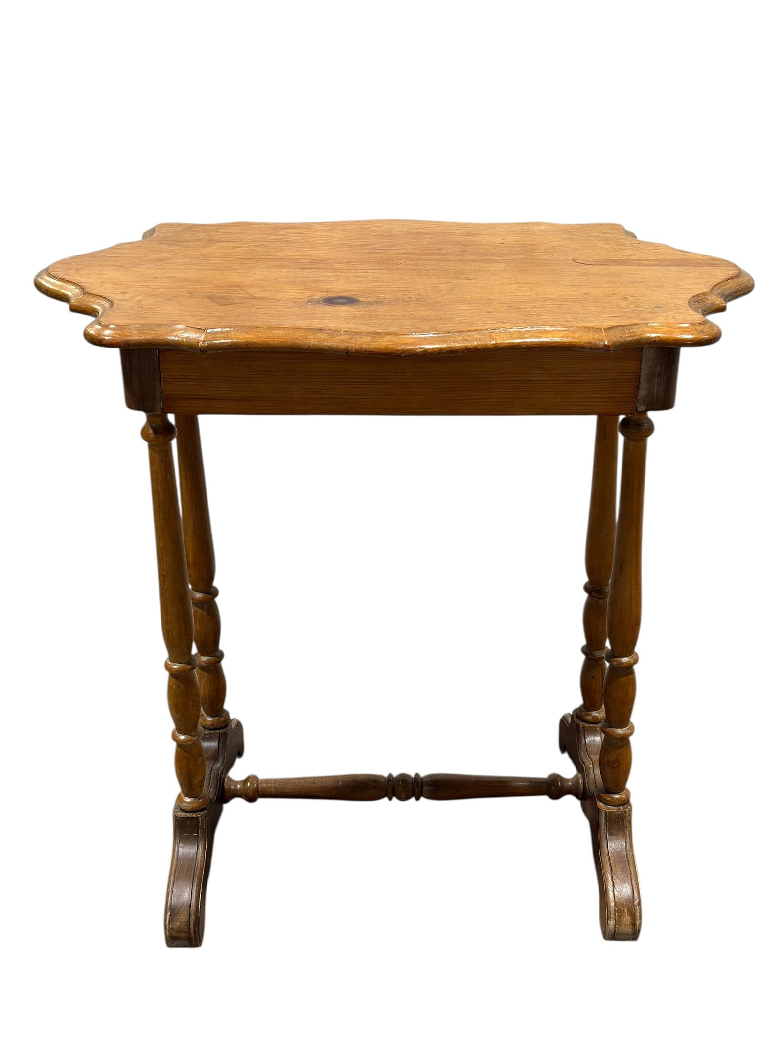 Early 20th C. Scalloped Top One-Drawer Side Table (1 of 5)