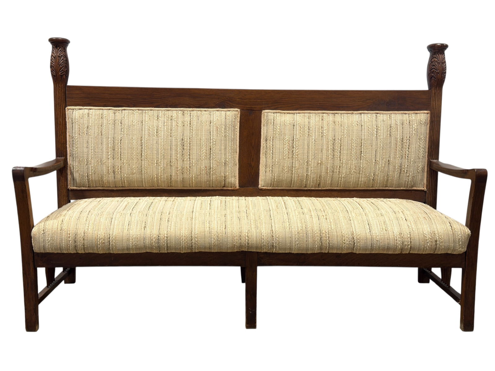 Early 20th Century Arts & Crafts Oak Hall Bench (1 of 12)