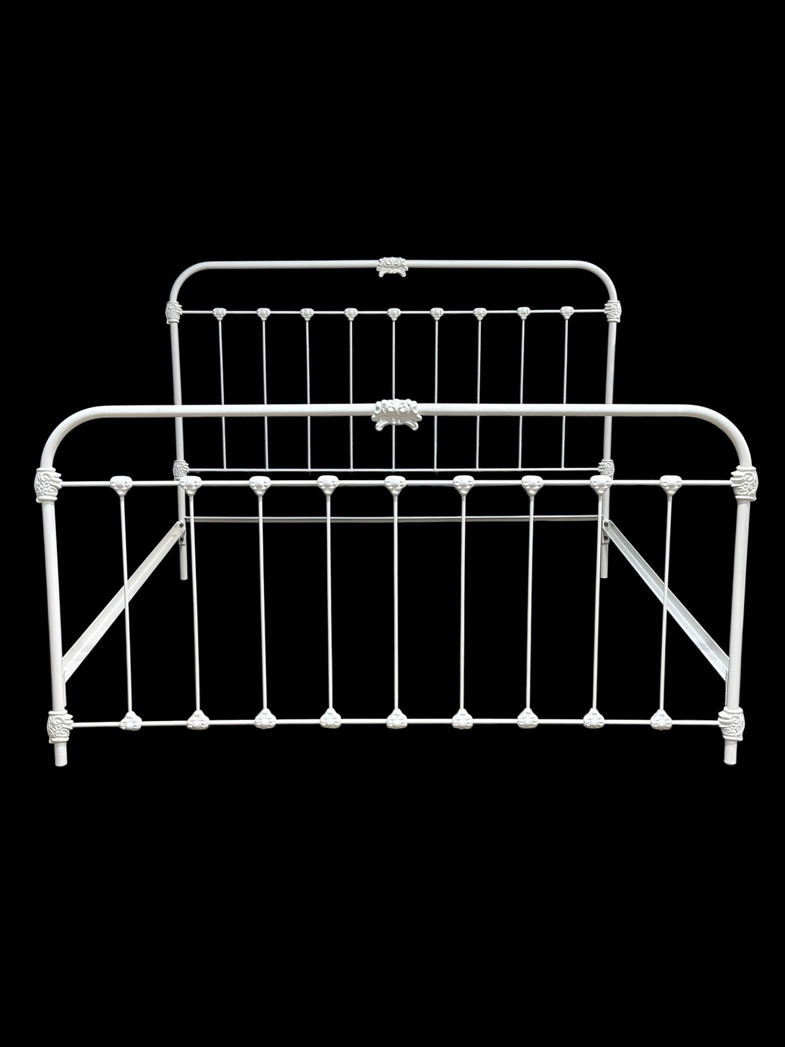 White-Painted Metal King Size Bed Frame (1 of 5)