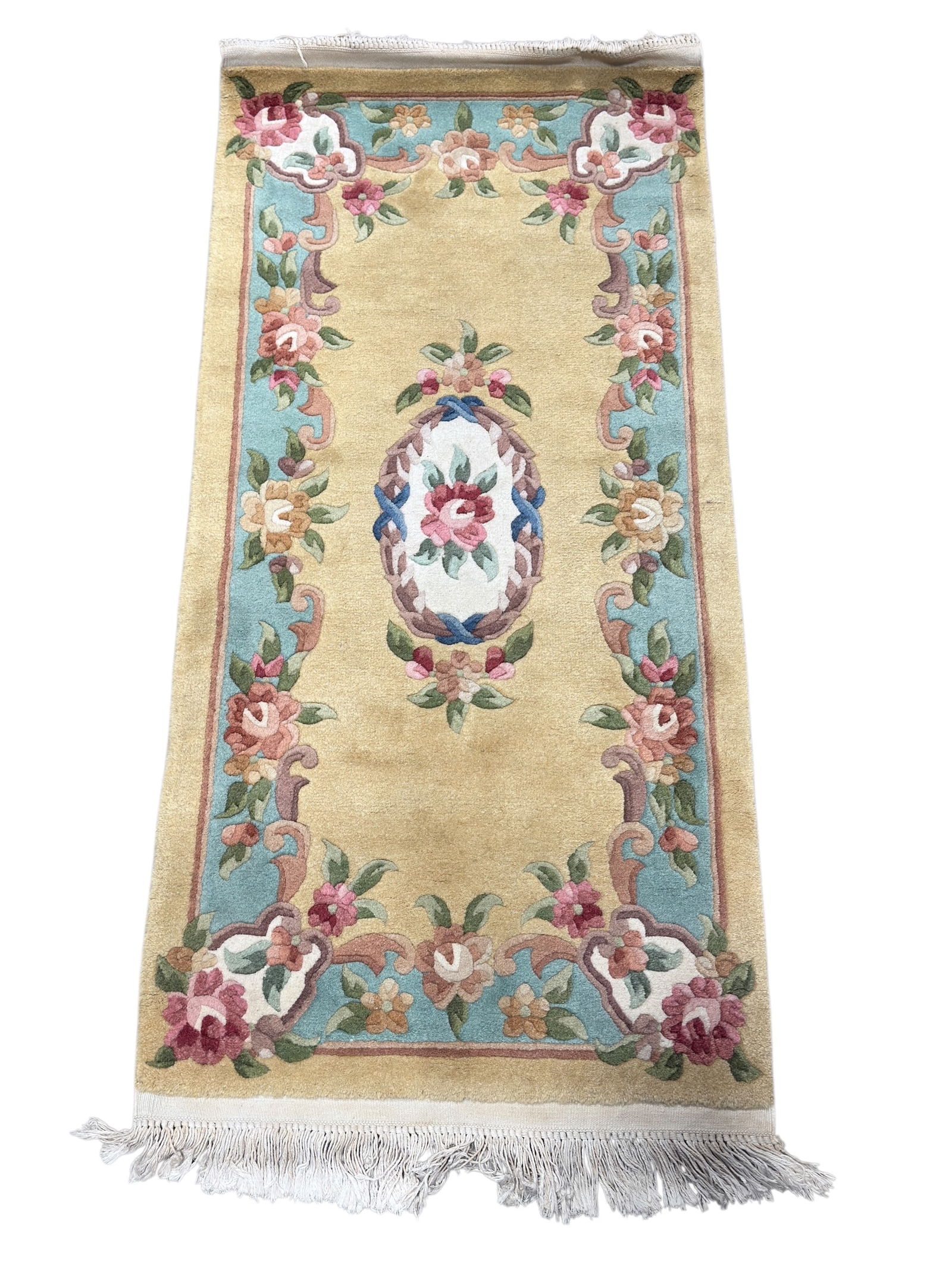 Hand Knotted Floral Design Wool Rug (1 of 4)
