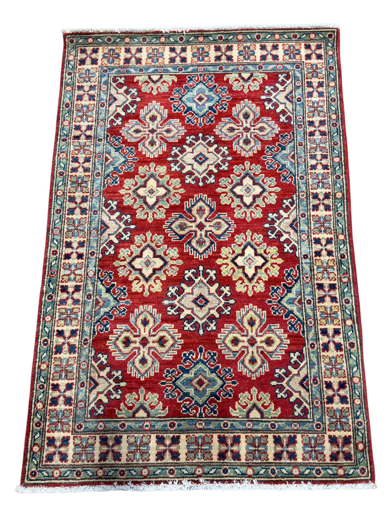 Kazak-Style Wool Area Rug w/ Geometric Medallions (1 of 4)