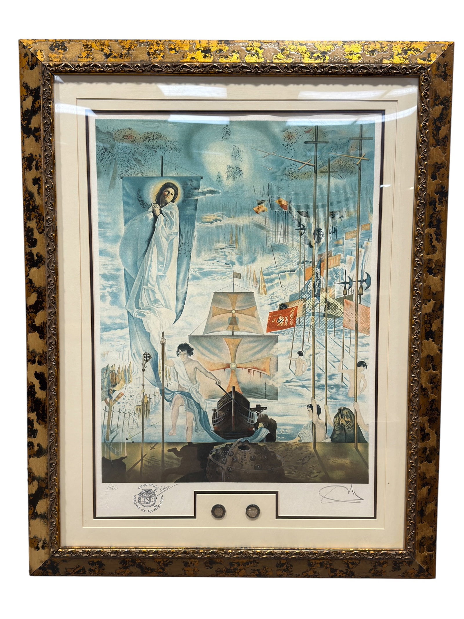 Salvador Dalí "Discovery of America" Diego Colón Signed Lithograph (1 of 14)