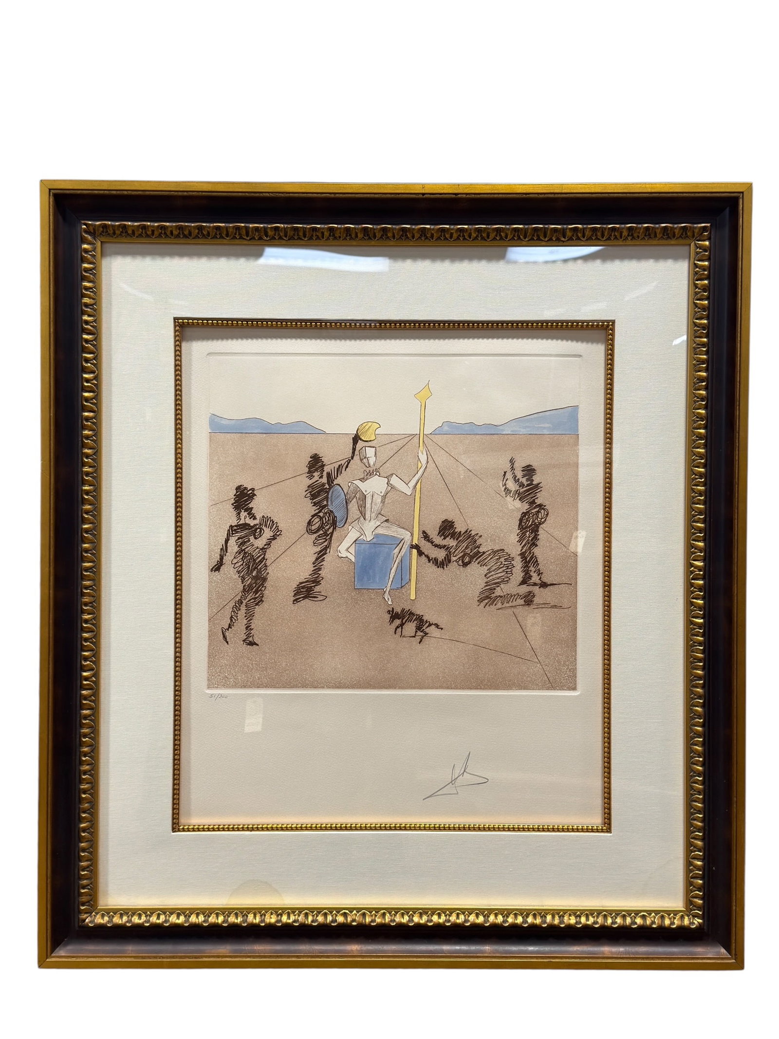 Salvador Dalí "The Golden Helmet of Mambrino" Don Quixote Series Etching (1 of 9)