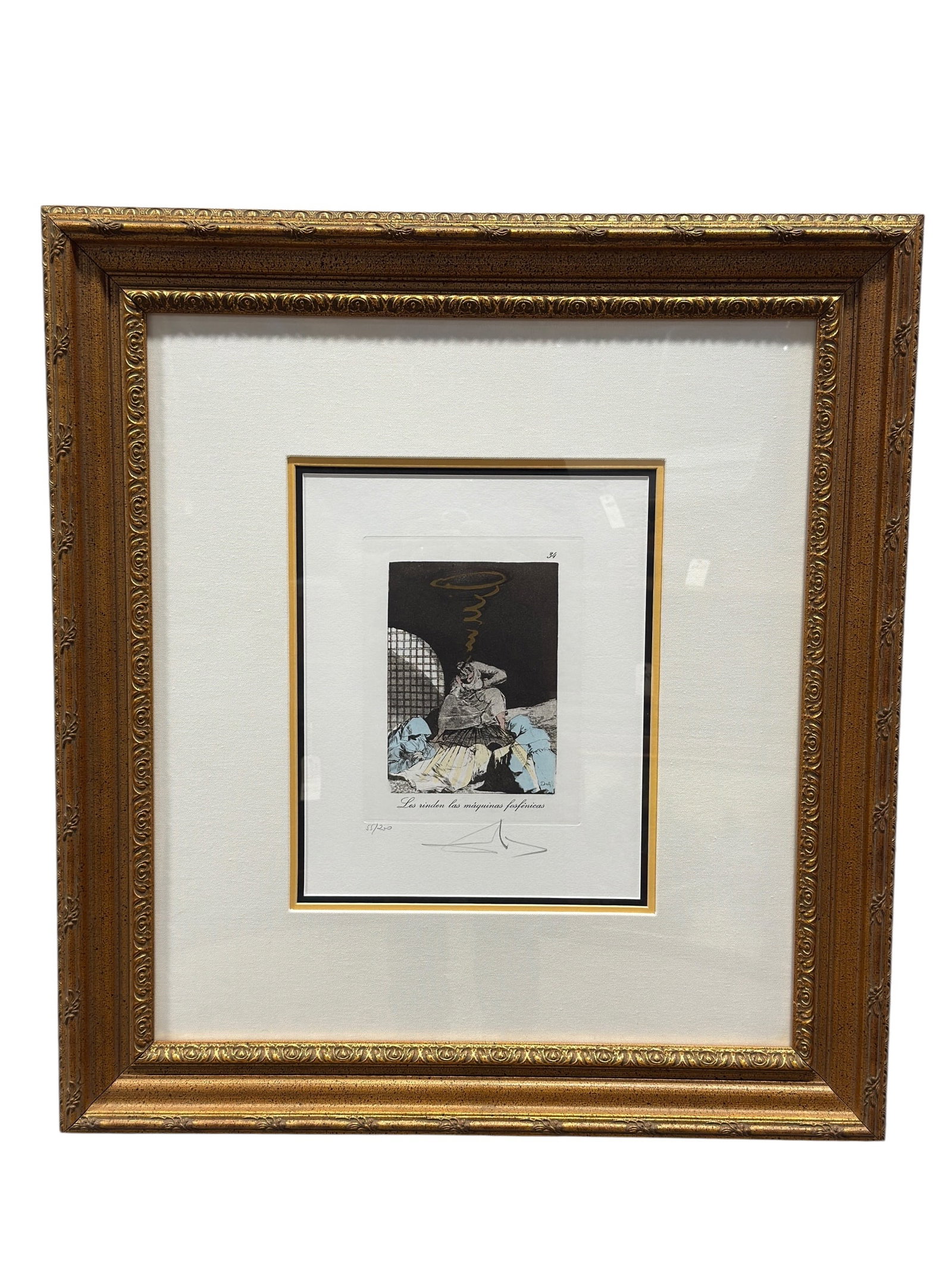 Salvador Dalí "Les rinden las máquinas fosfénicas" Etching & Aquatint w/ Color (1 of 11)