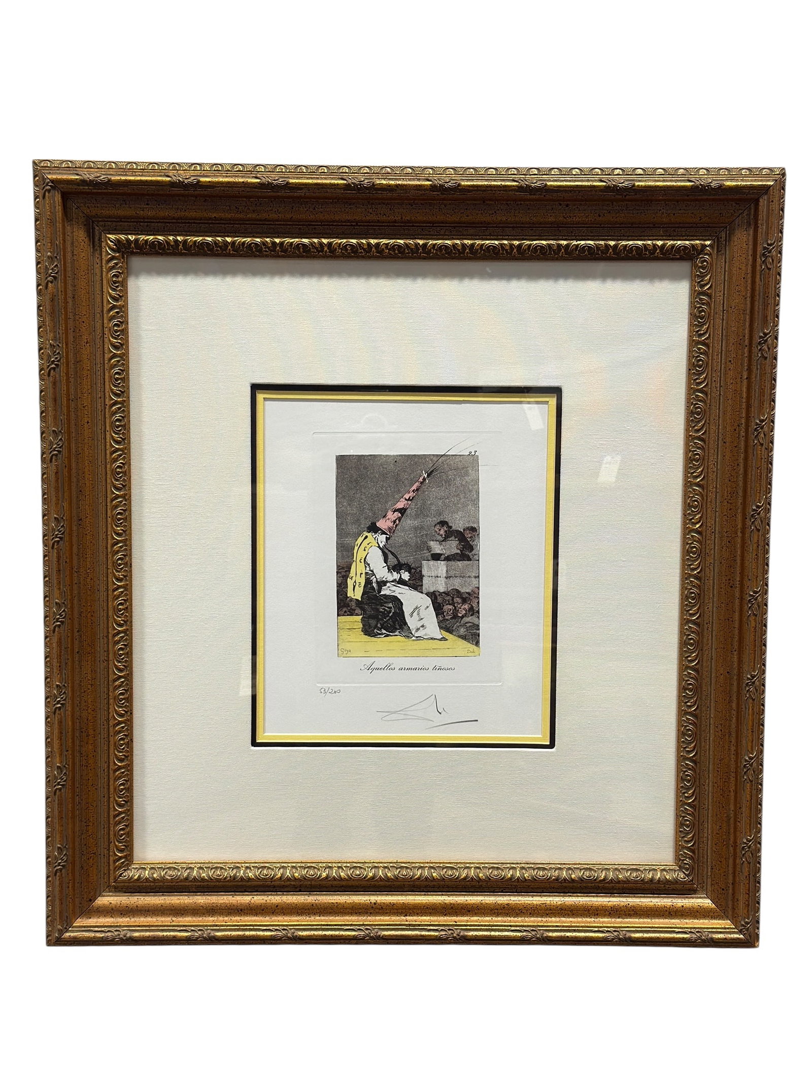 Salvador Dalí "Aquellos armarios tiñosos," from Los Caprichos, Etching & Aquatint w/ Color (1 of 11)