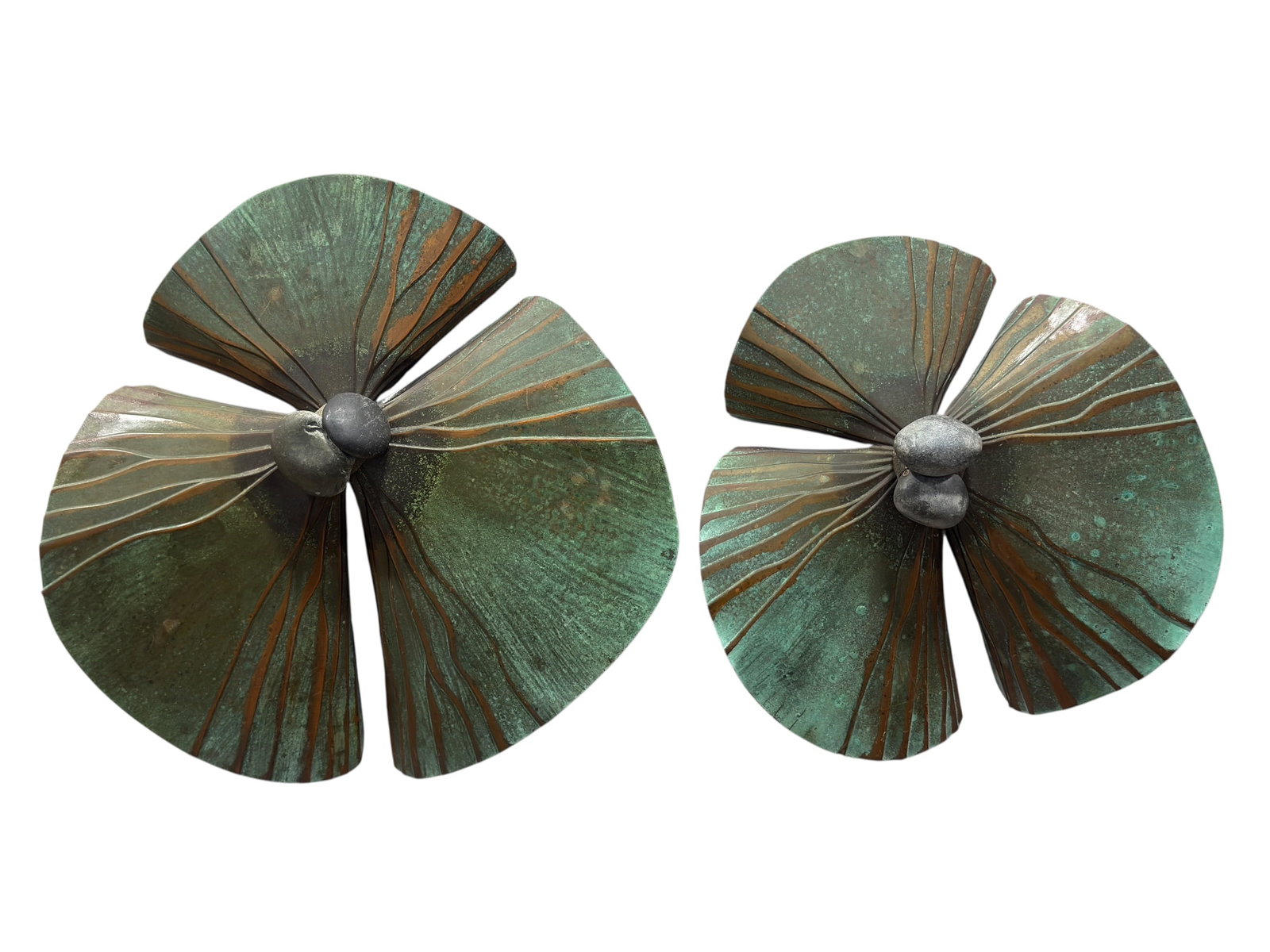Pair of Mid-Century Modern Patinated Copper Wall Sculptures (1 of 9)