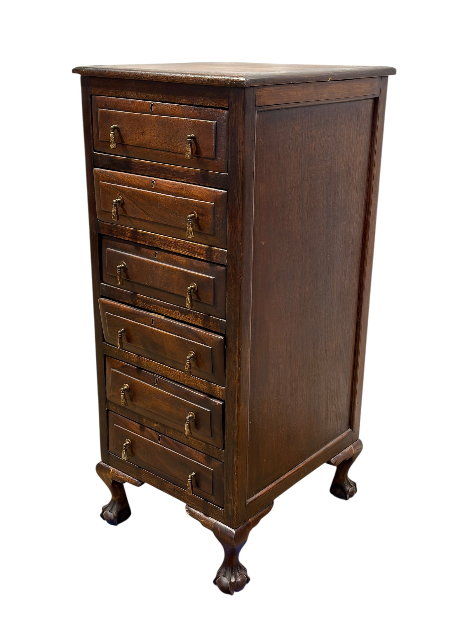 Flip-Front 6 Drawer Filing Cabinet w/ Ball & Claw Feet (1 of 11)