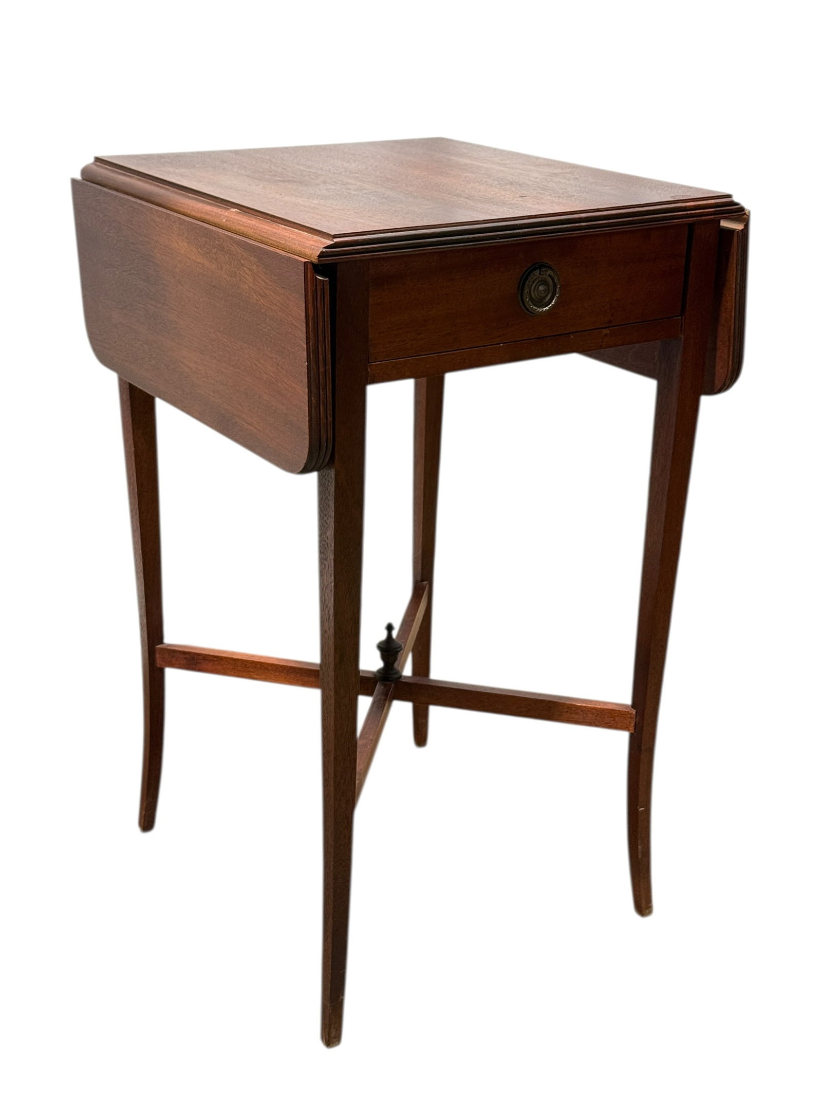 Mahogany Drop-Leaf Side Table with Drawer (1 of 8)