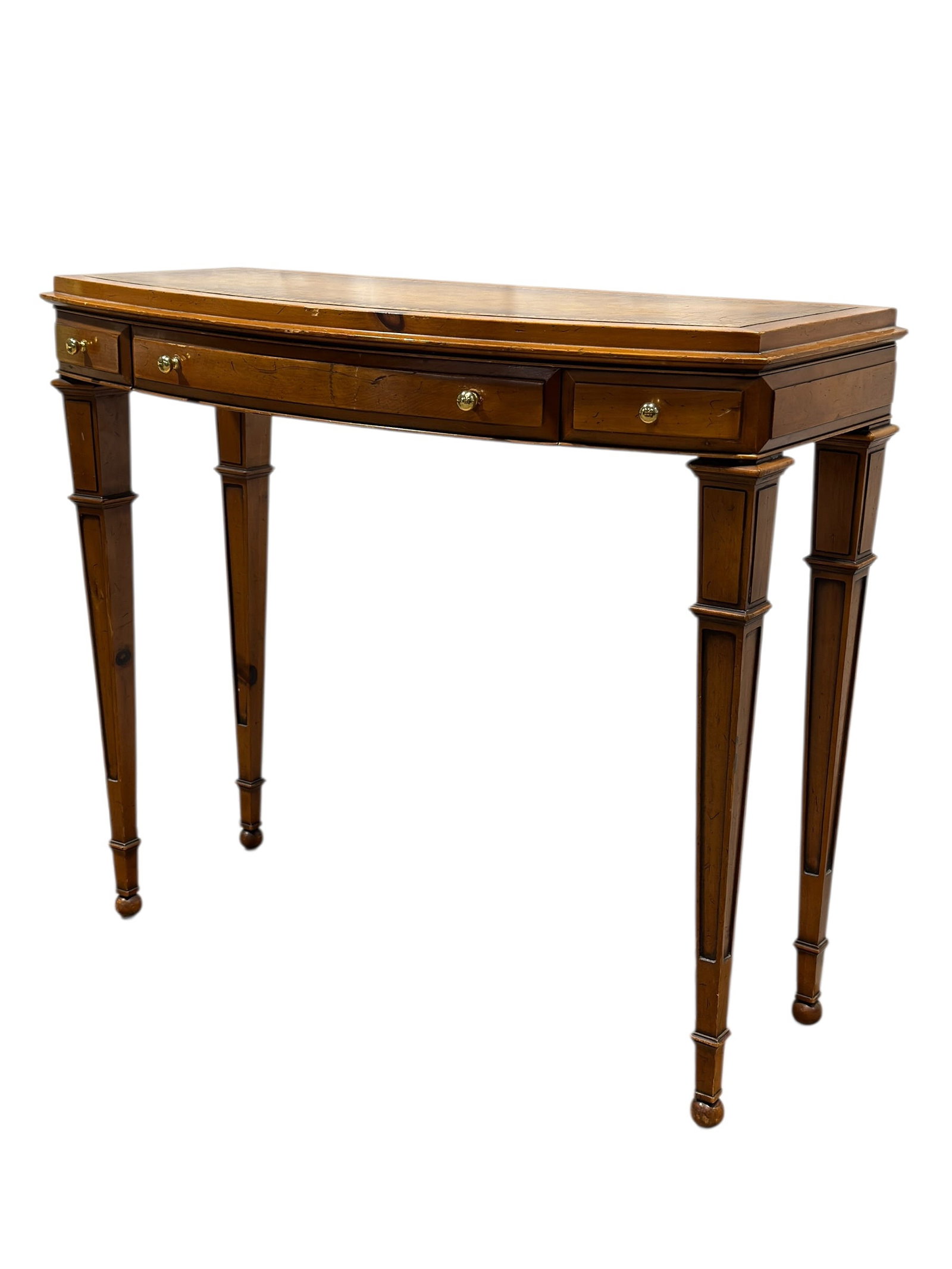 20th Century Leather Top Writing Desk with Faux Side Drawers (1 of 11)