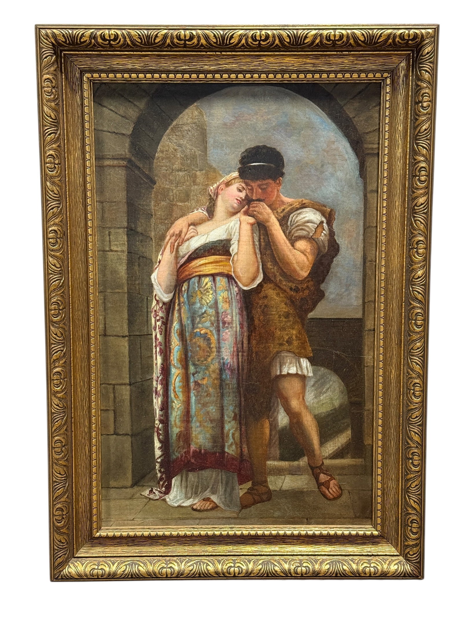 Late 19th C. "The Wedded" Oil on Canvas, After Frederic Lord Leighton (Relined) (1 of 9)