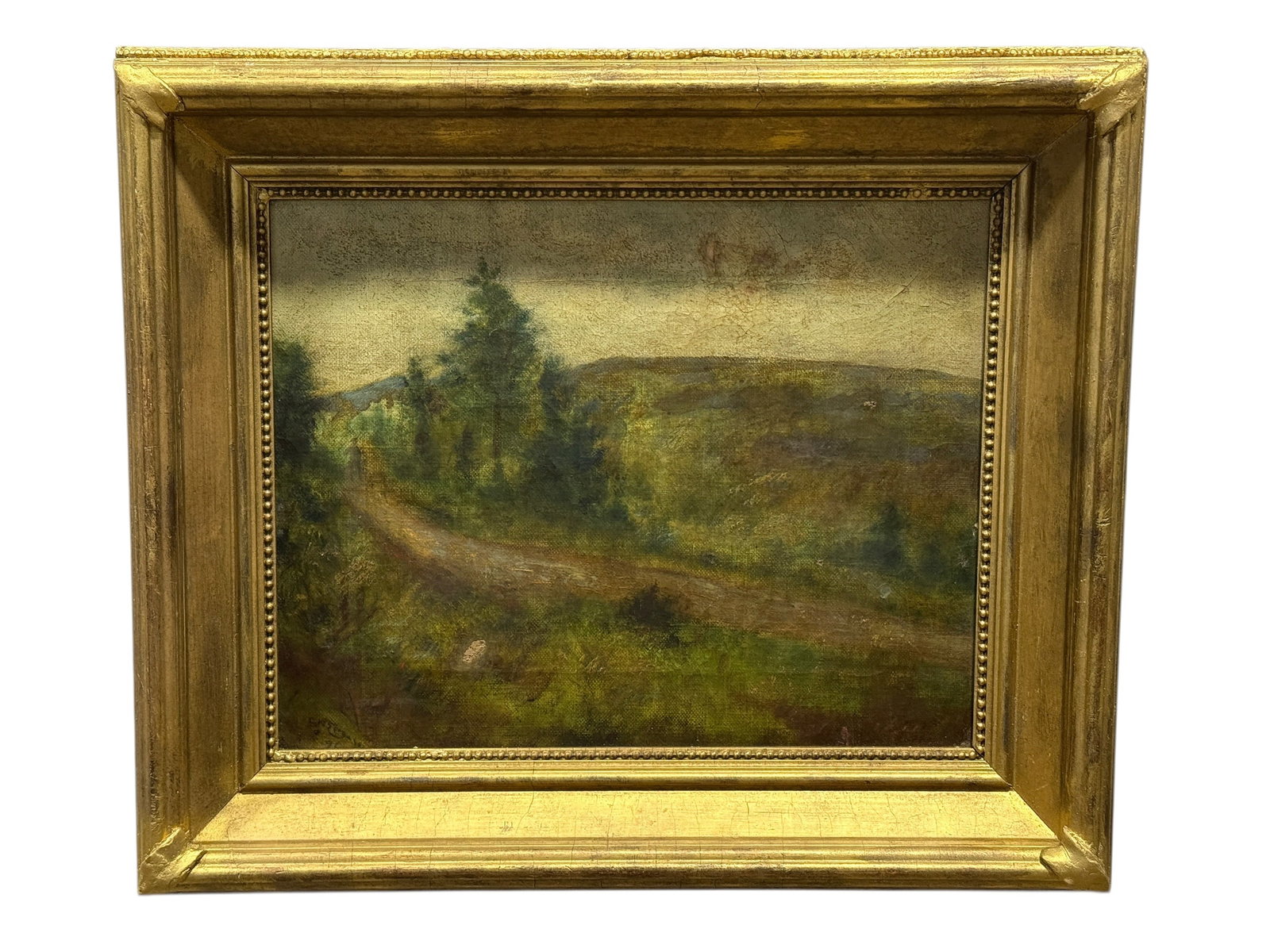 Late 19th C. Regency Revival Framed Oil on Canvas Landscape Painting (1 of 12)