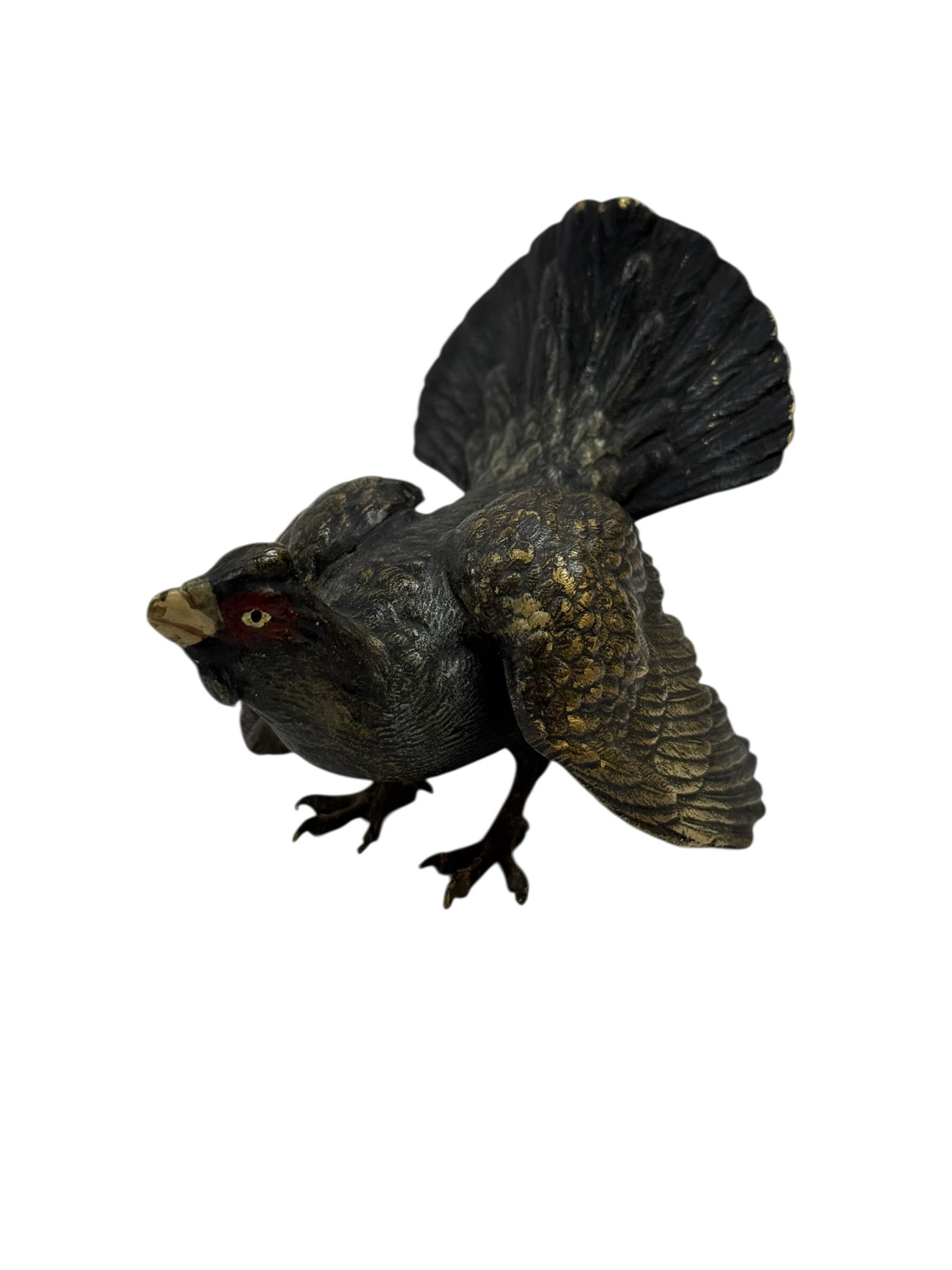 Early 20th C. Austrian Vienna Cold Painted Bronze Turkey Sculpture (1 of 9)