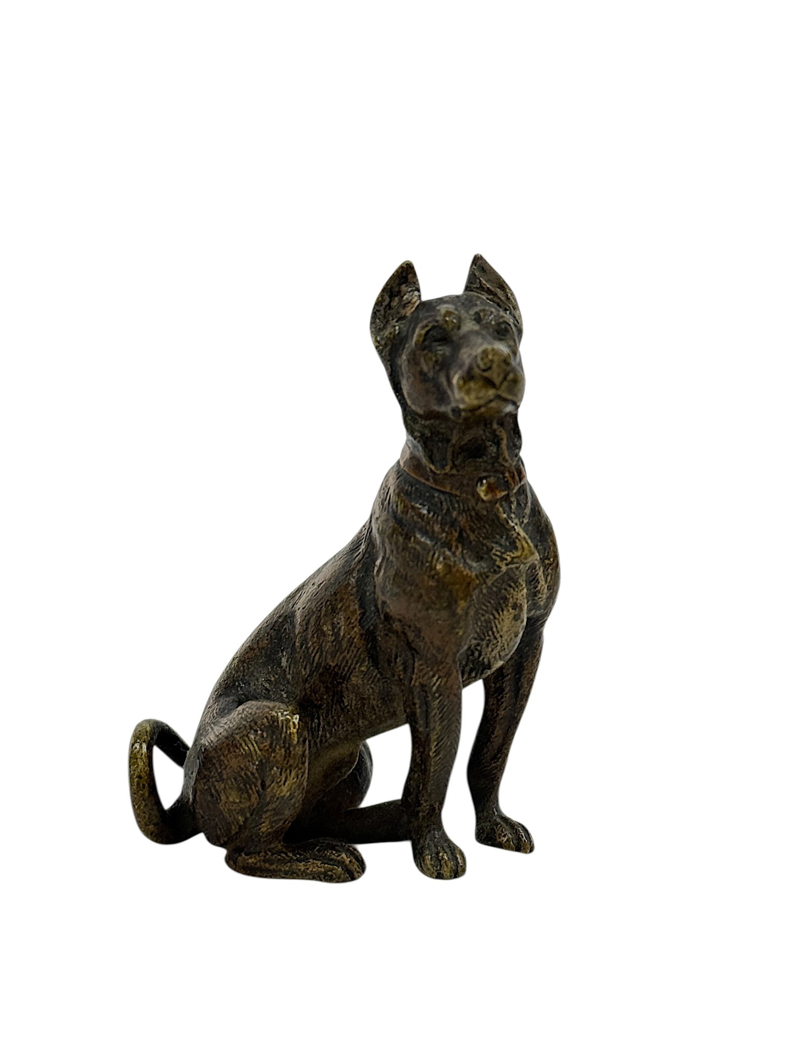 Late 19th C. Vienna Austrian Cold Painted Bronze Great Dane Sculpture (1 of 6)