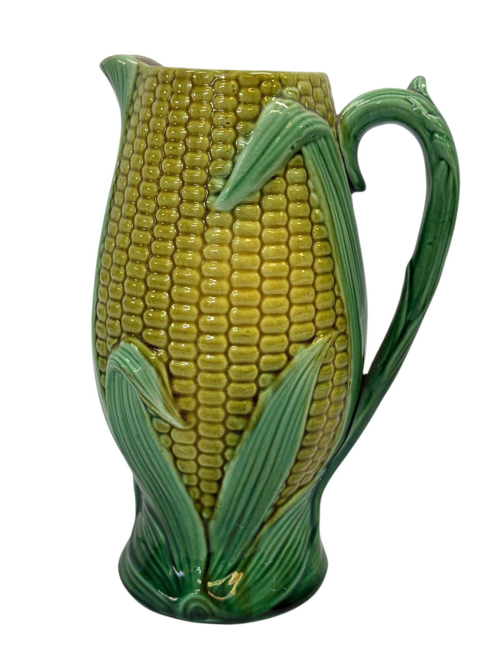 19th Century English Majolica Corn Form Pitcher (1 of 8)