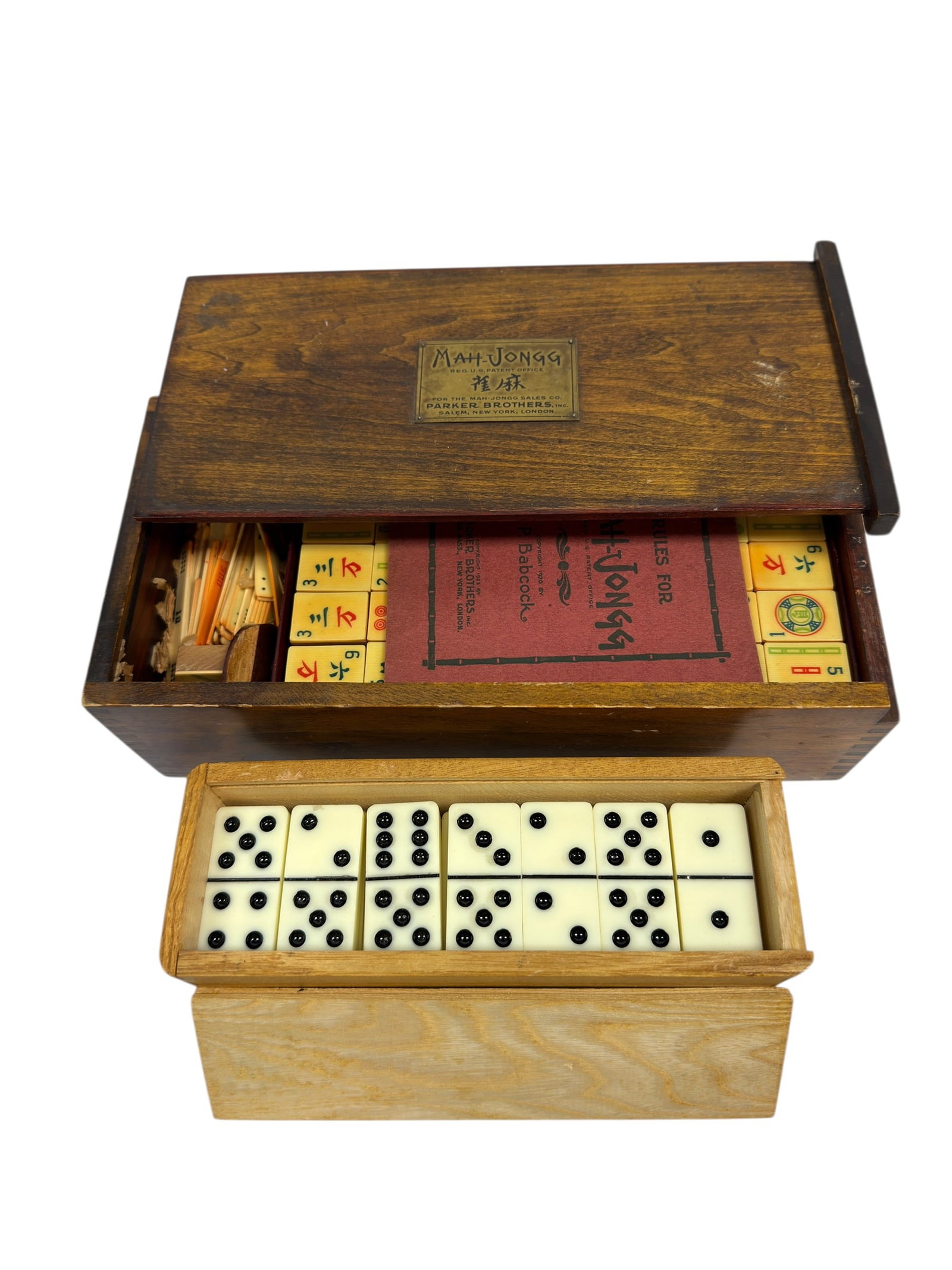 Early Parker Brothers Mah-Jongg Set & Dominoes (1 of 7)