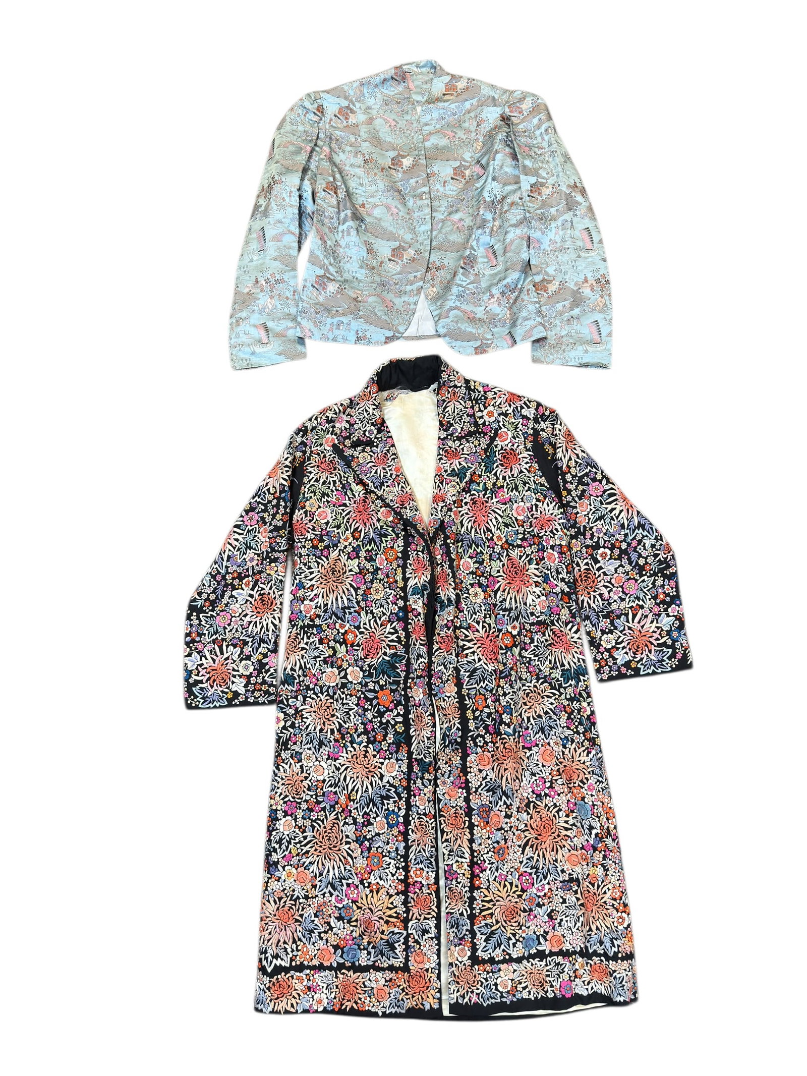 20th C. Chinese Embroidered Silk Coat and Brocade Jacket (1 of 11)