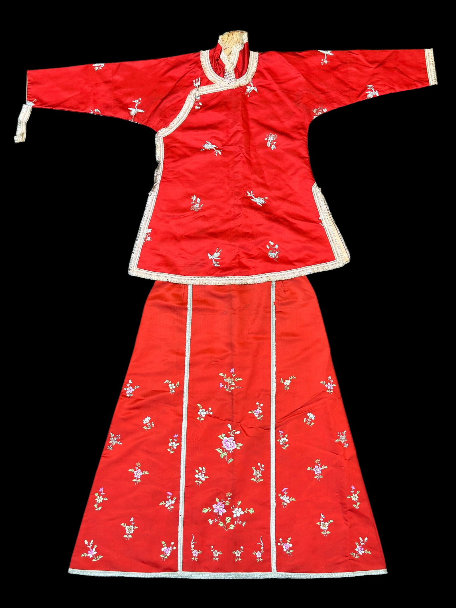 Early 20th C. Chinese Embroidered Silk Jacket and Skirt Ensemble (1 of 11)