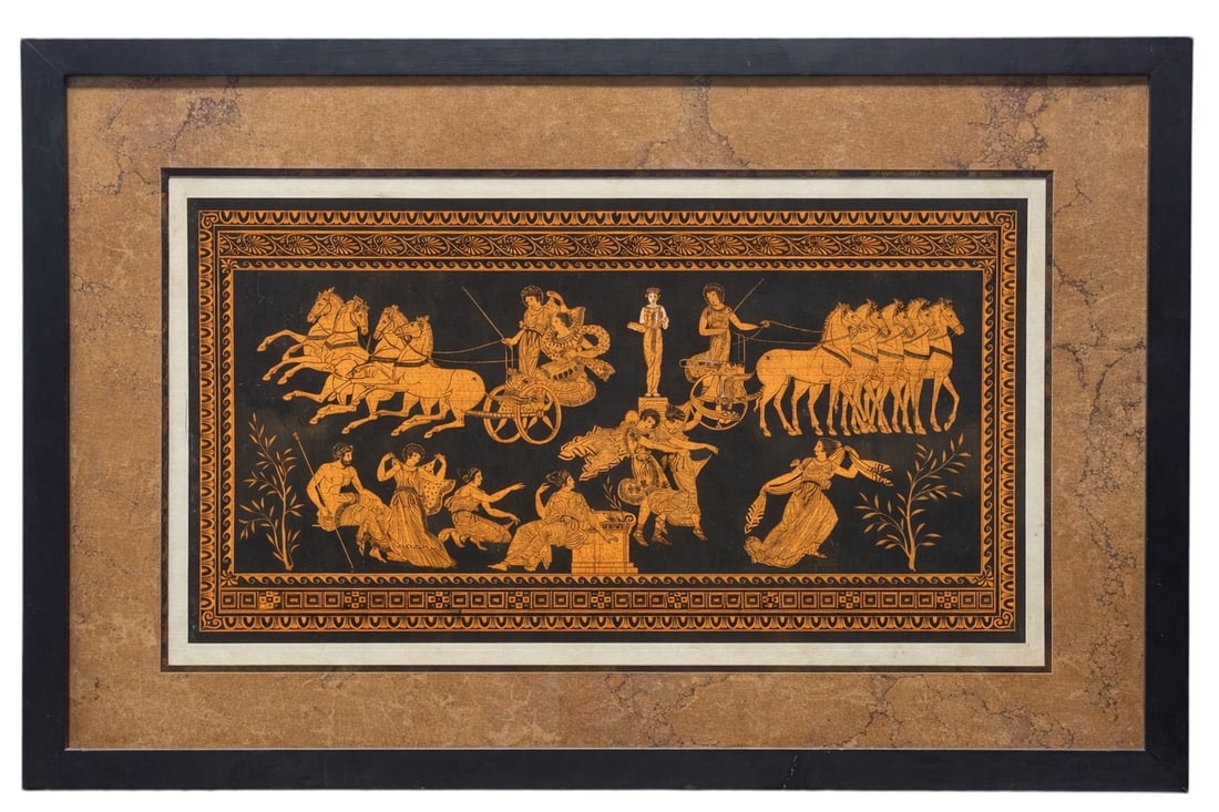 1766 Sir William Hamilton Orig. Plate 130 Hand-Colored Copperplate Engraving: An important and visually striking 18th-century hand-colored copperplate engraving from Sir William Hamilton’s seminal publication Antiquités Étrusques, Grecques et Romaines (Naples, 1766–1776),