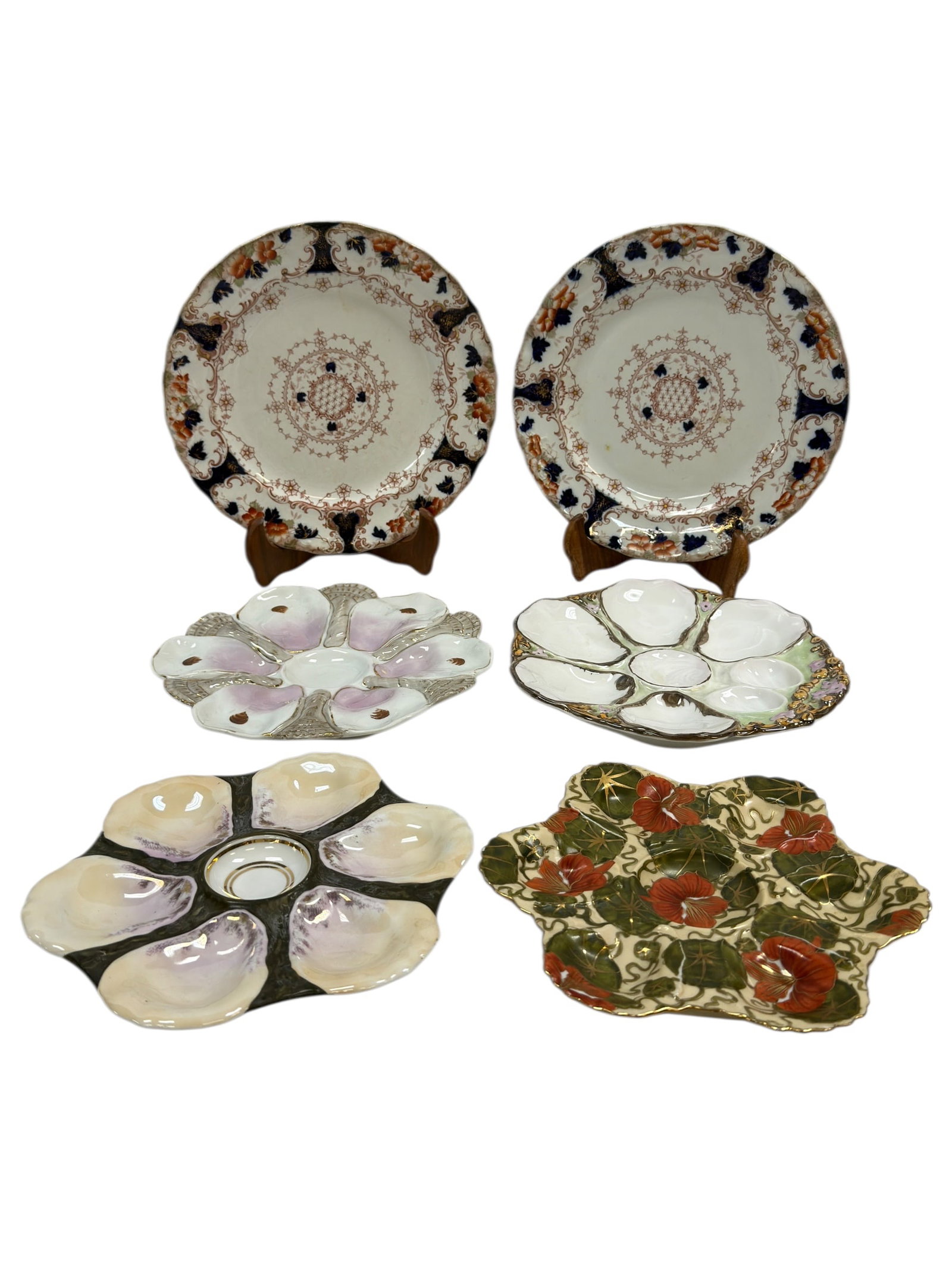 (6) Antique English Westbourne Plates & Mixed Porcelain Oyster Dishes (1 of 11)