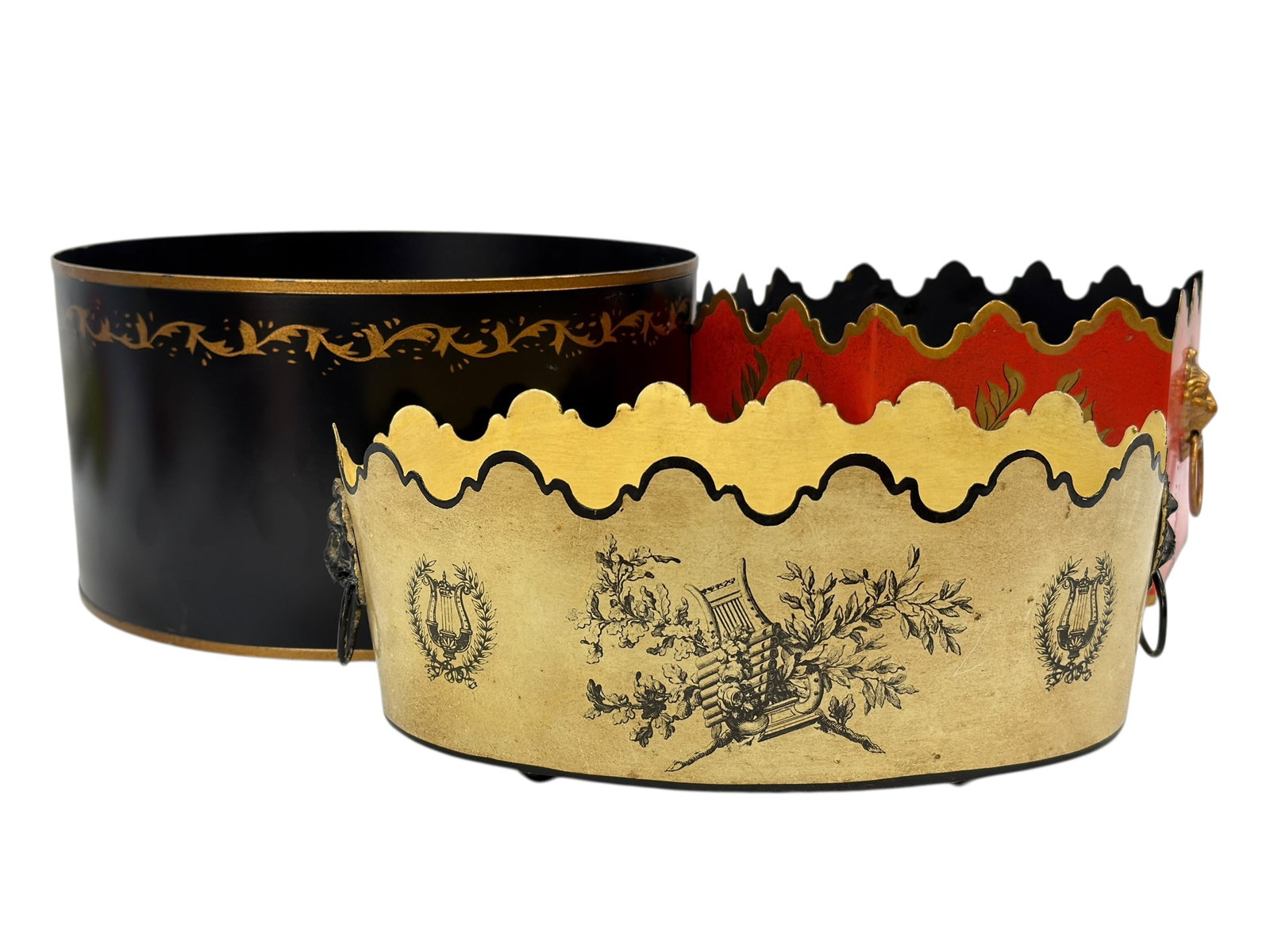 (3) Mid 20th Century Italian Tole Painted Metal Planters (1 of 15)