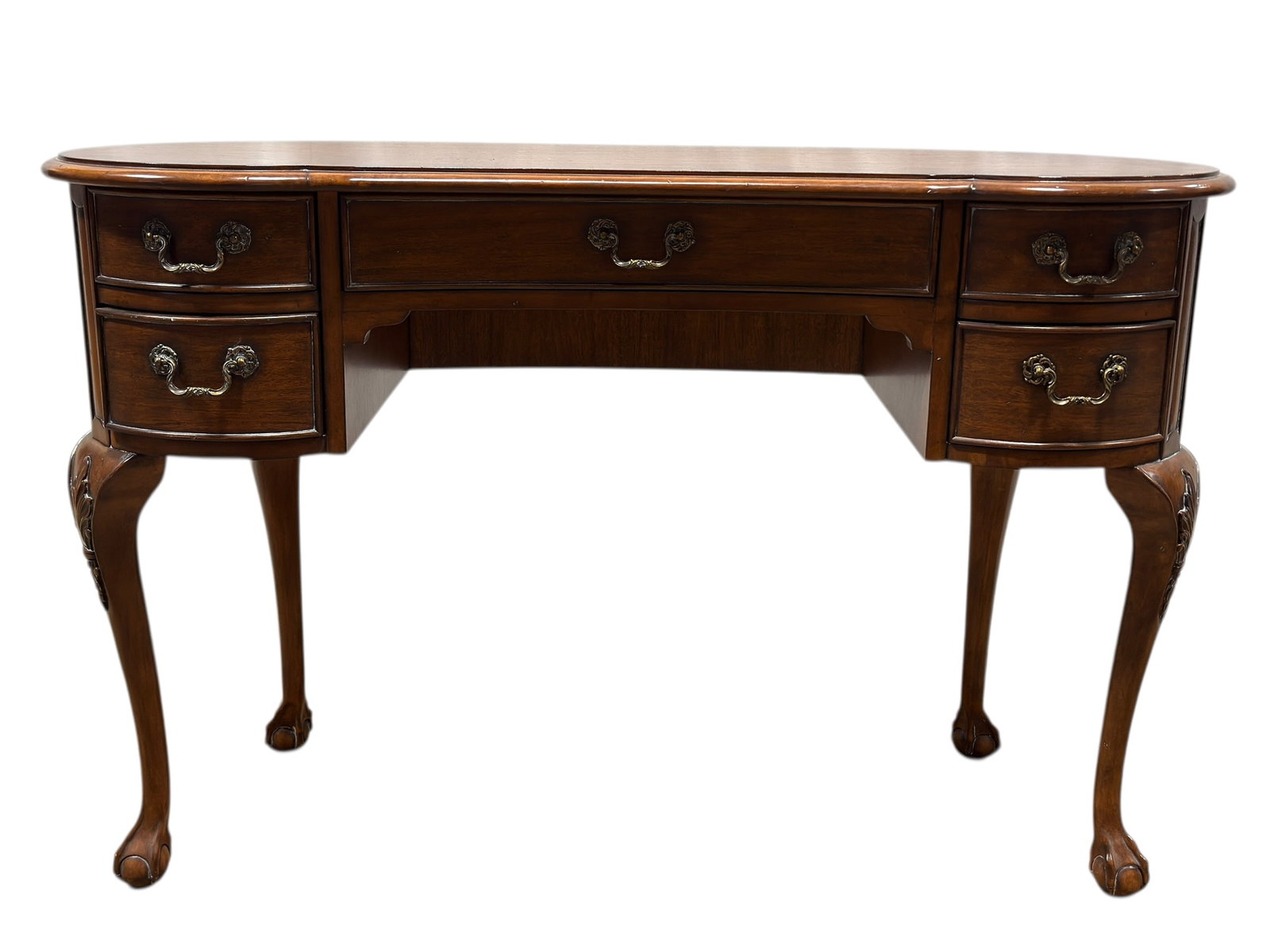 Century Furniture Kidney-Form Mahogany Writing Desk (1 of 9)