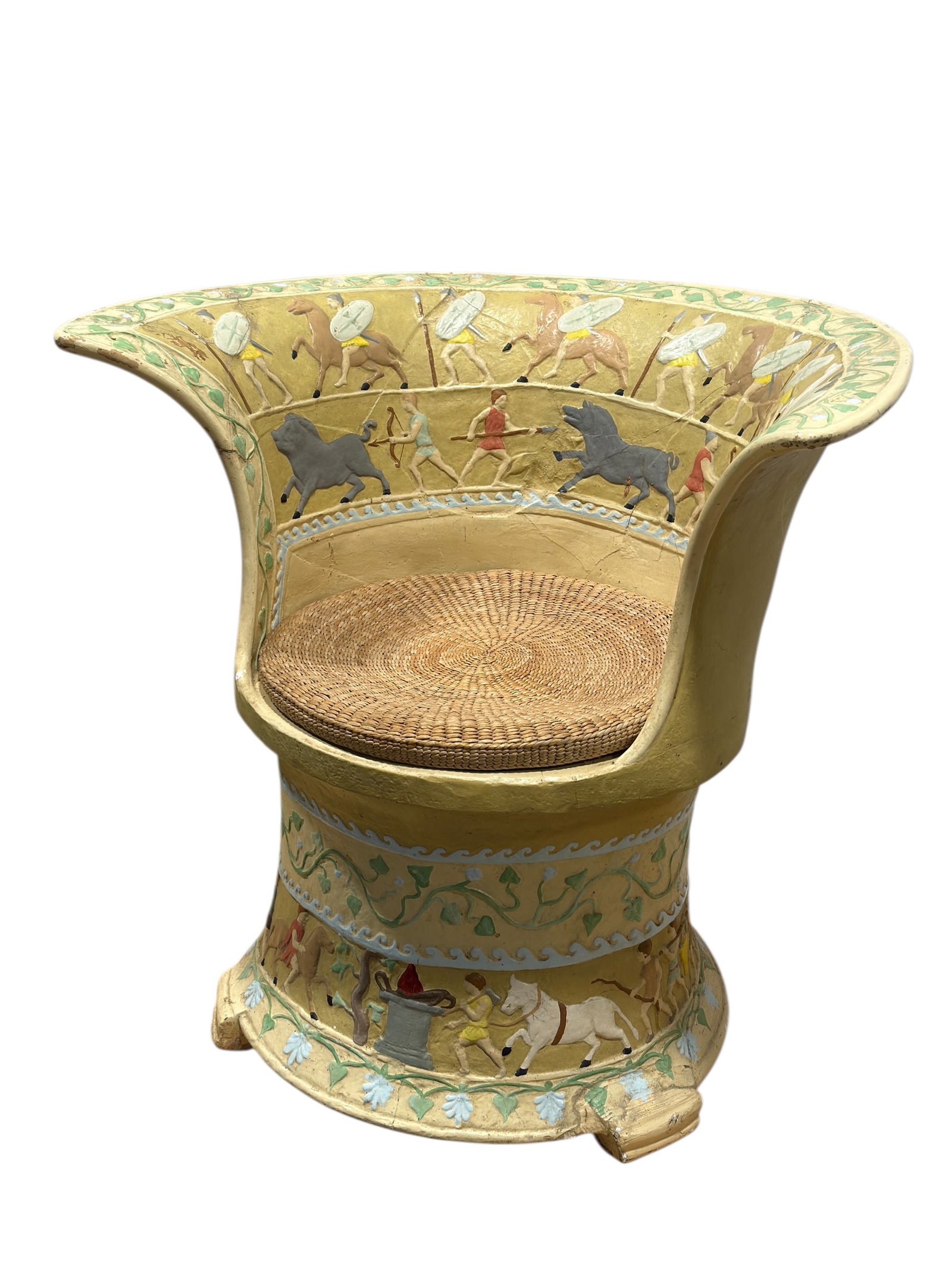Mid-20th Century Italian Neo-Classical Terracotta Figural Throne Chair (1 of 13)