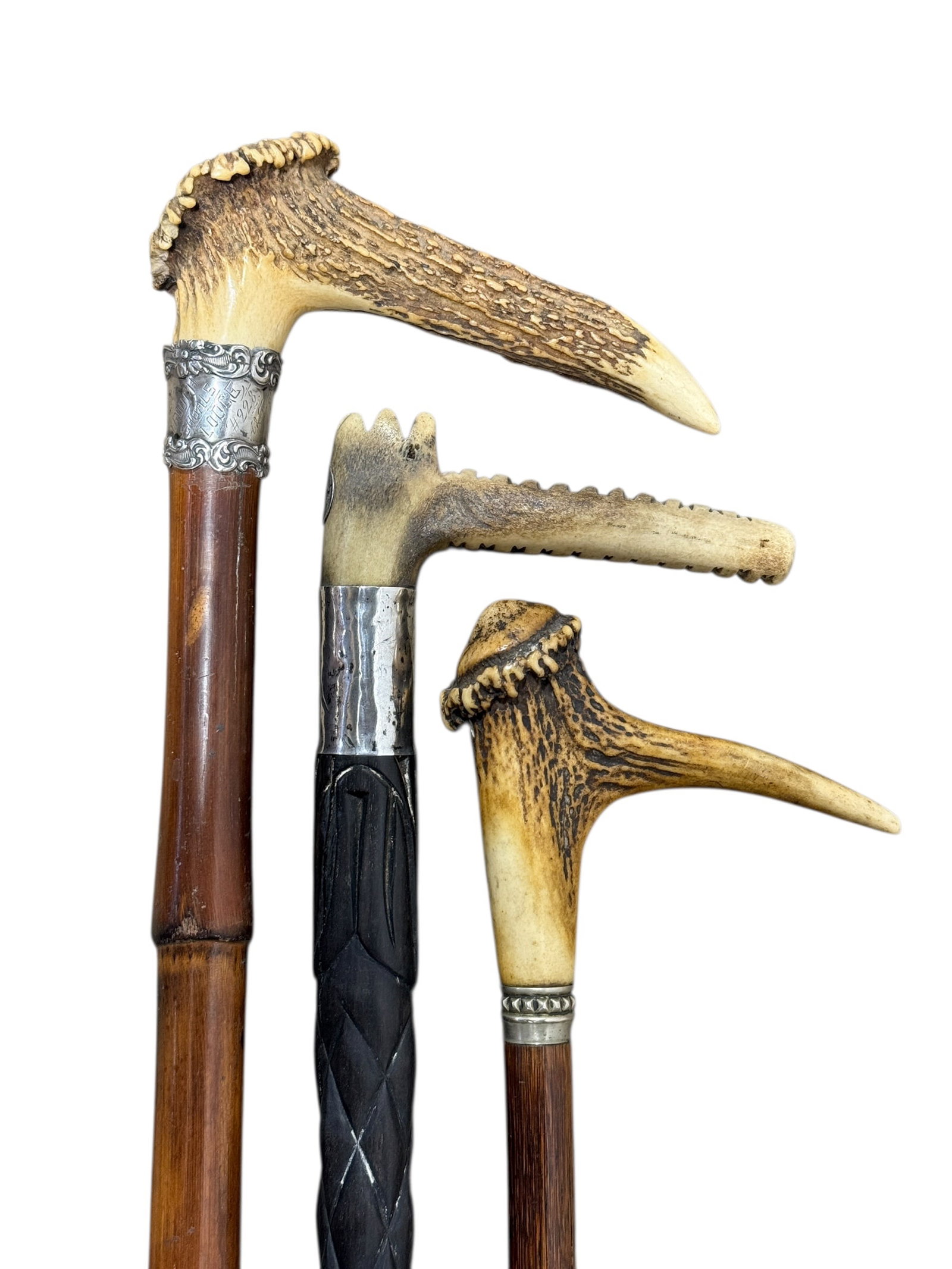 (3) Antique Horn & Antler Handle Canes (1 of 20)